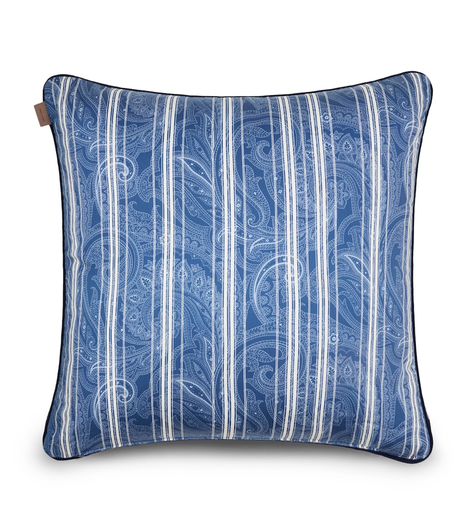 Etro Cotton Amalia Cushion (60cm x 60cm) Print On Blue Base Image 1