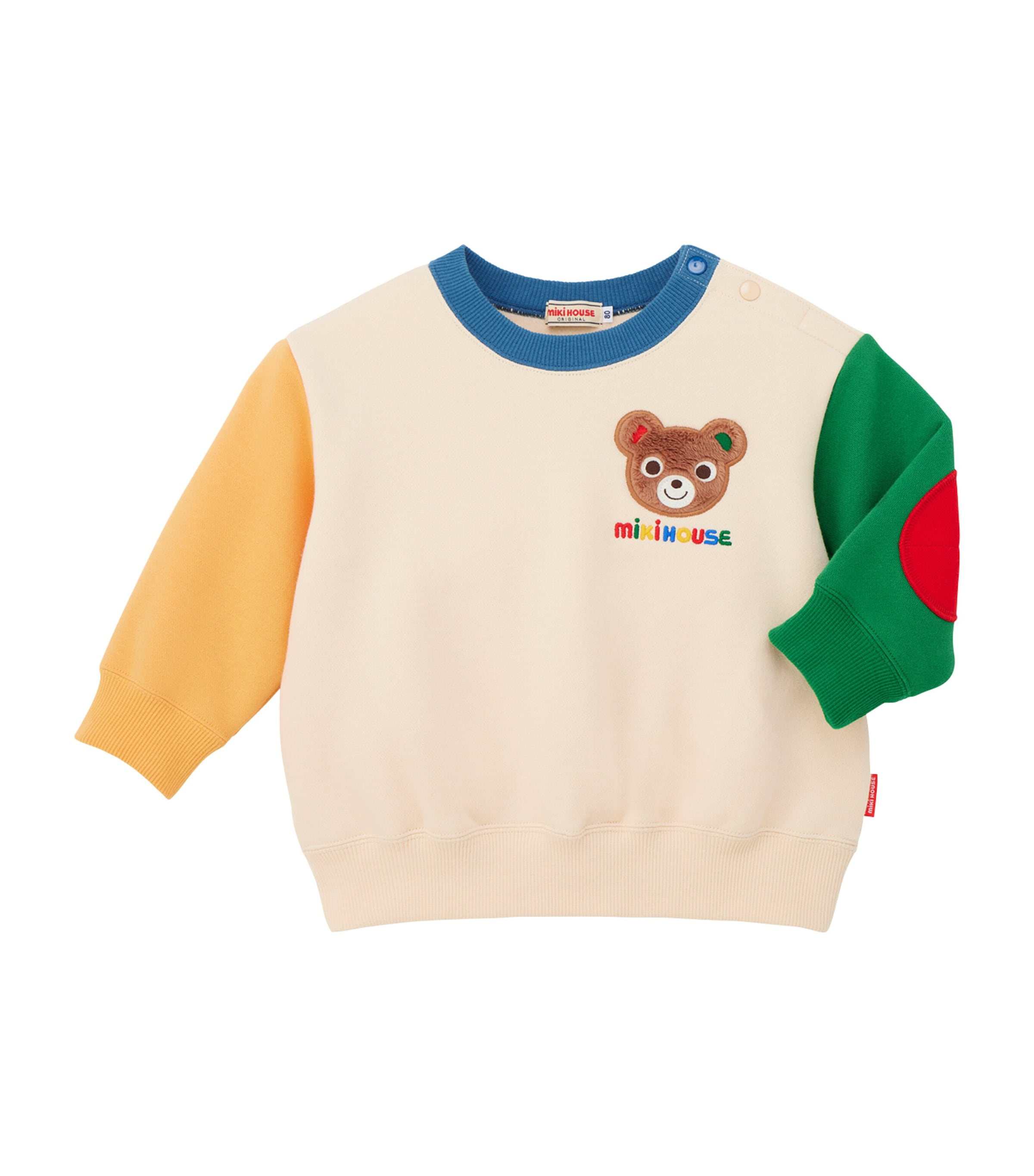 Miki House Teddy Bear-patch Sweatshirt In Multi