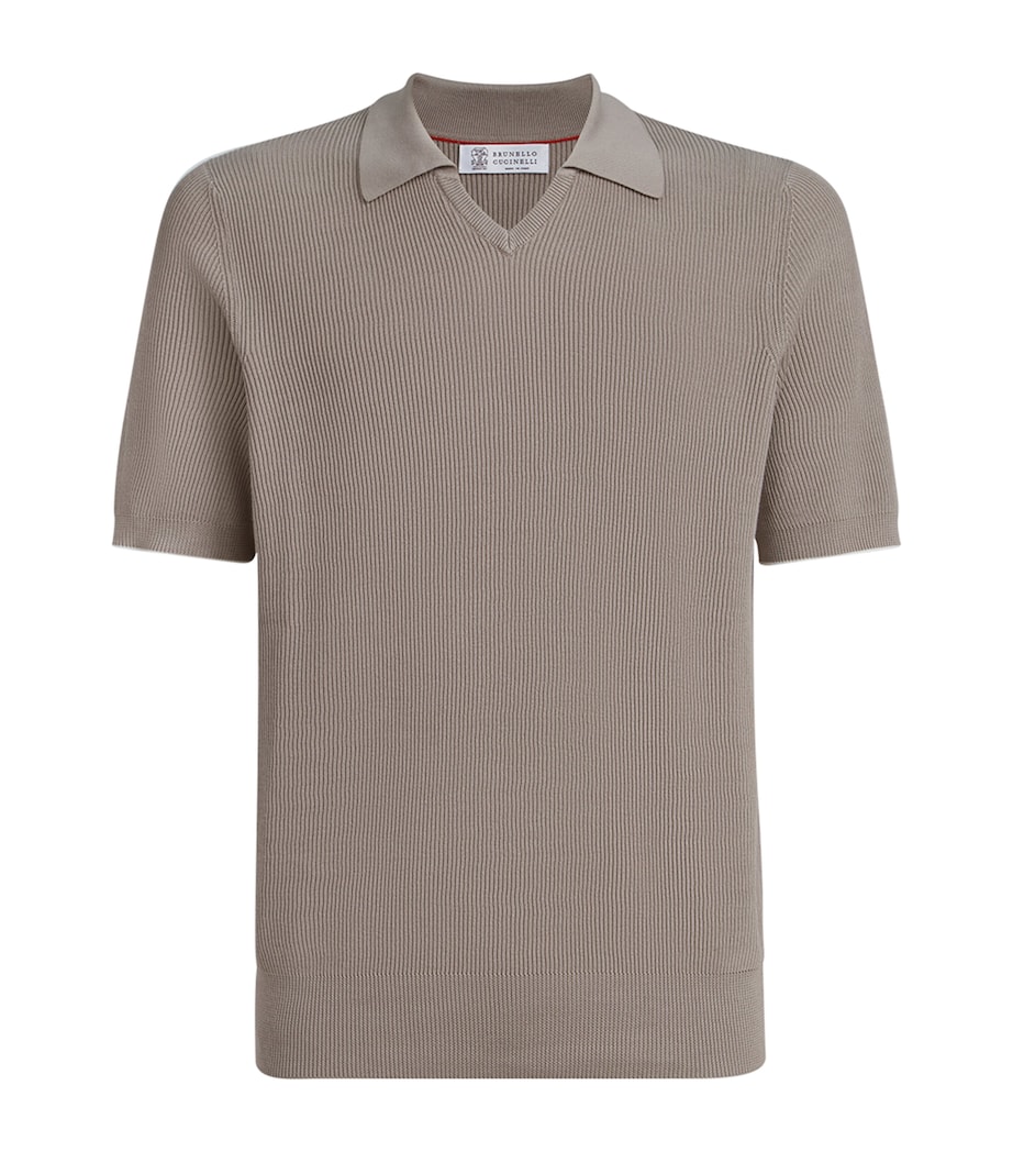 Brunello Cucinelli Mens Cotton Polo Sweater Image 1