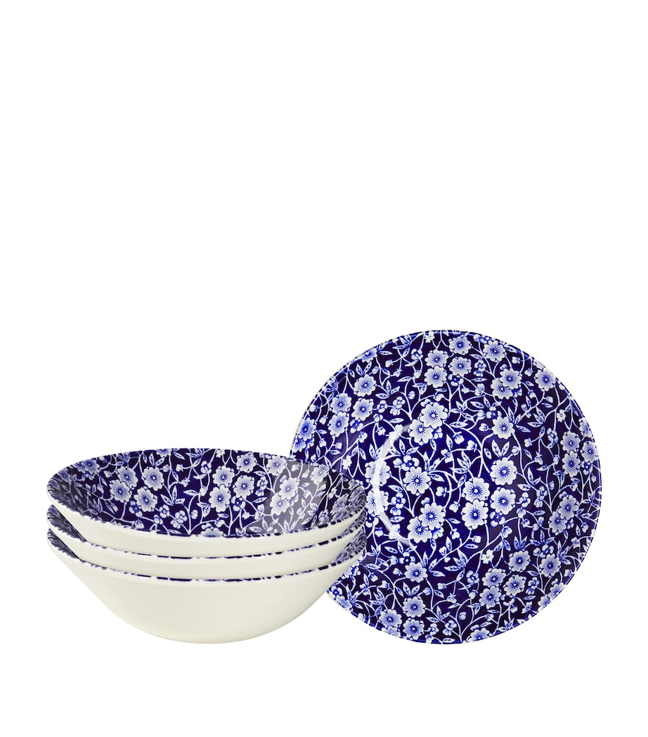 Set of 4 Calico Cereal Bowls (16cm) BLUE Image 1