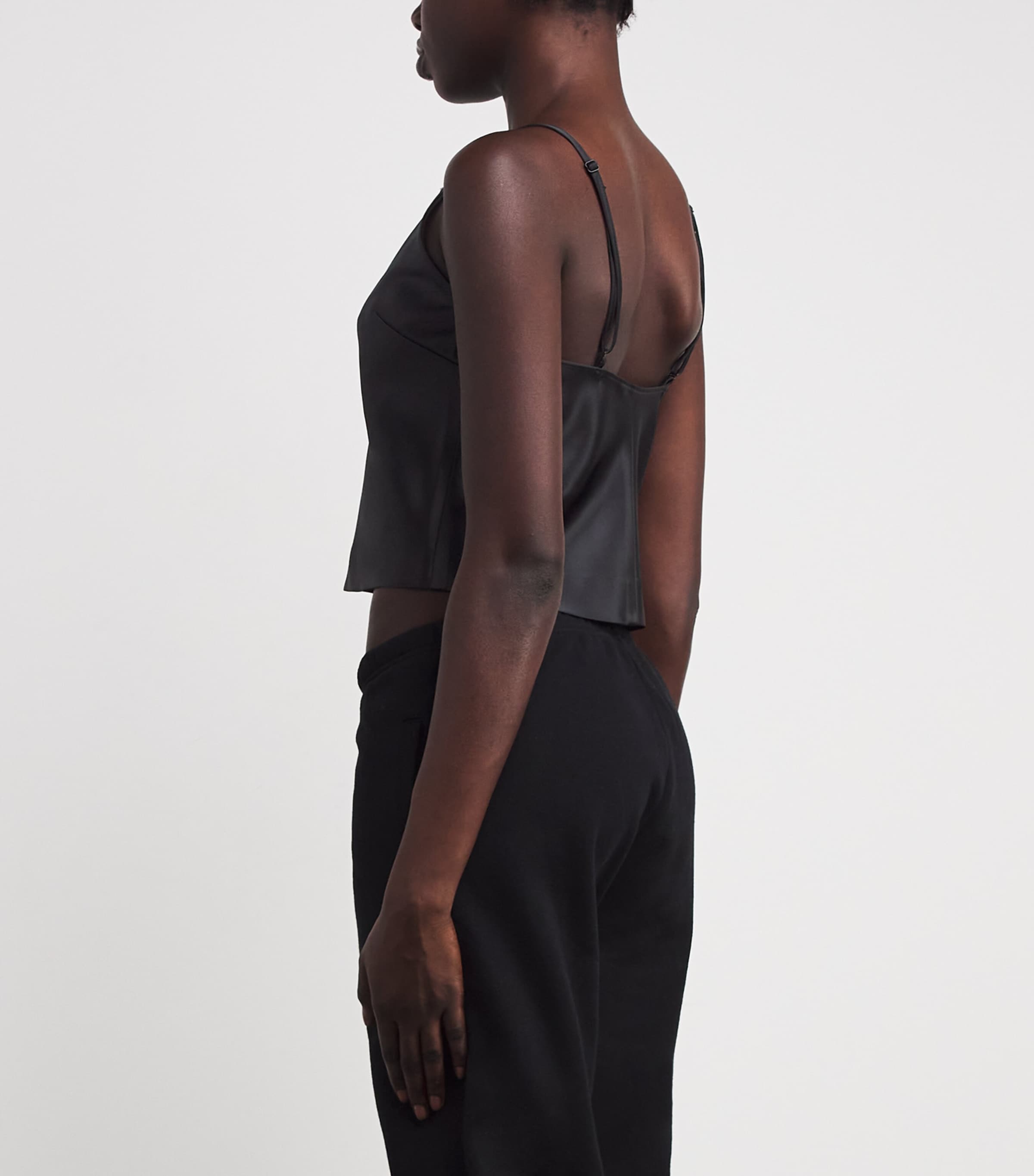 Satin Cropped Cami Top ONYX Image 4