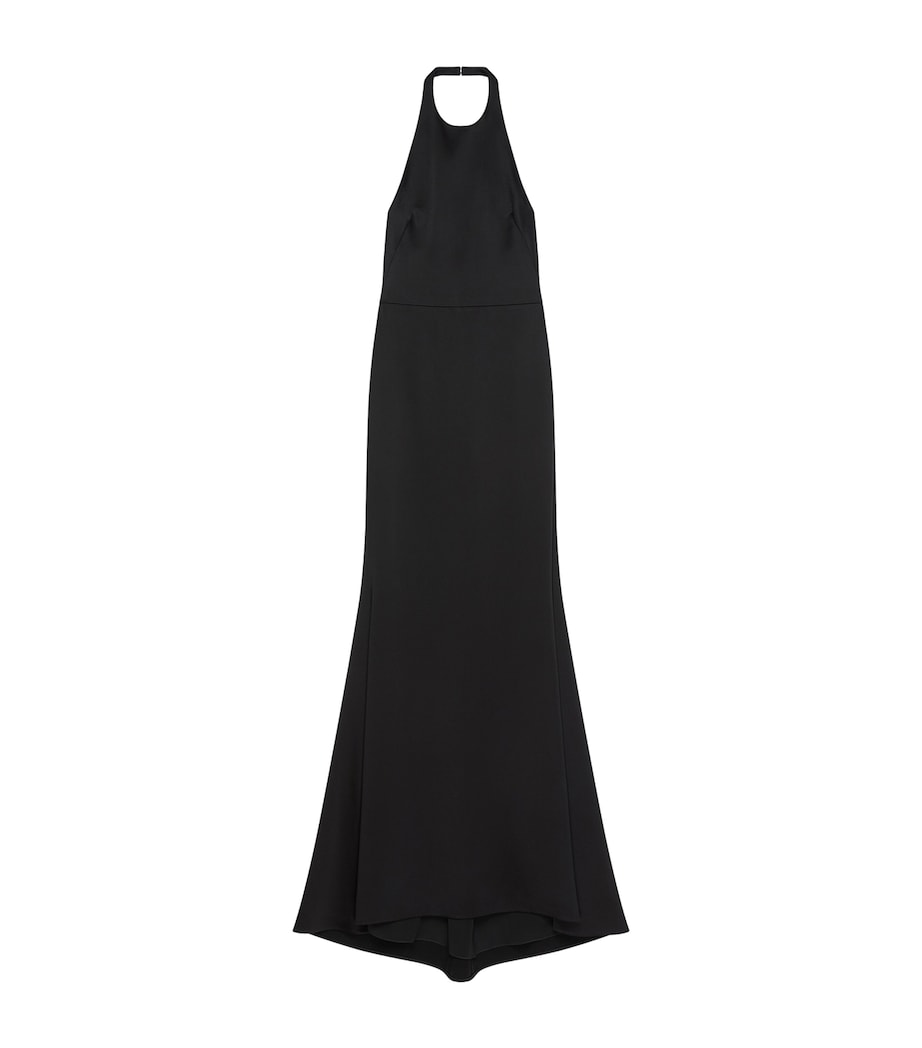 Satin Halterneck Dress BLACK Image 1