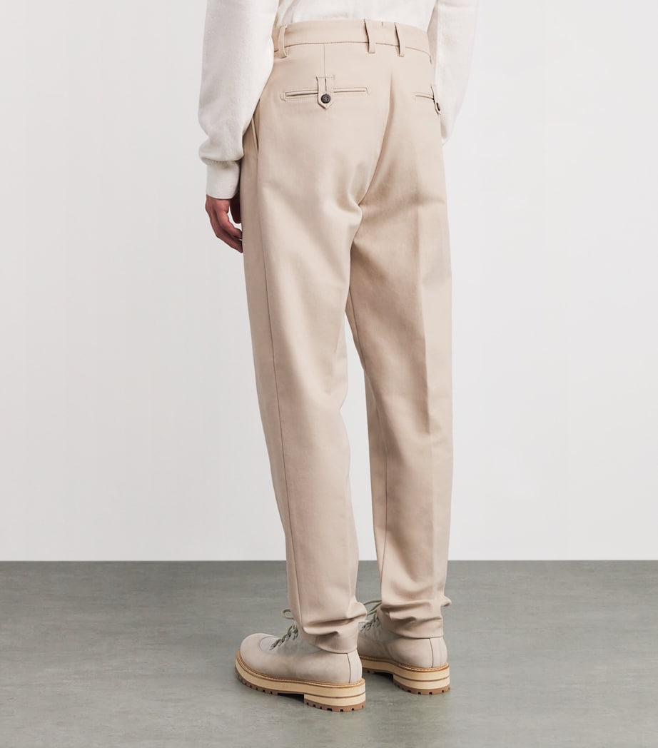 Stretch-Cotton Tapered Trousers SABBIA Image 4