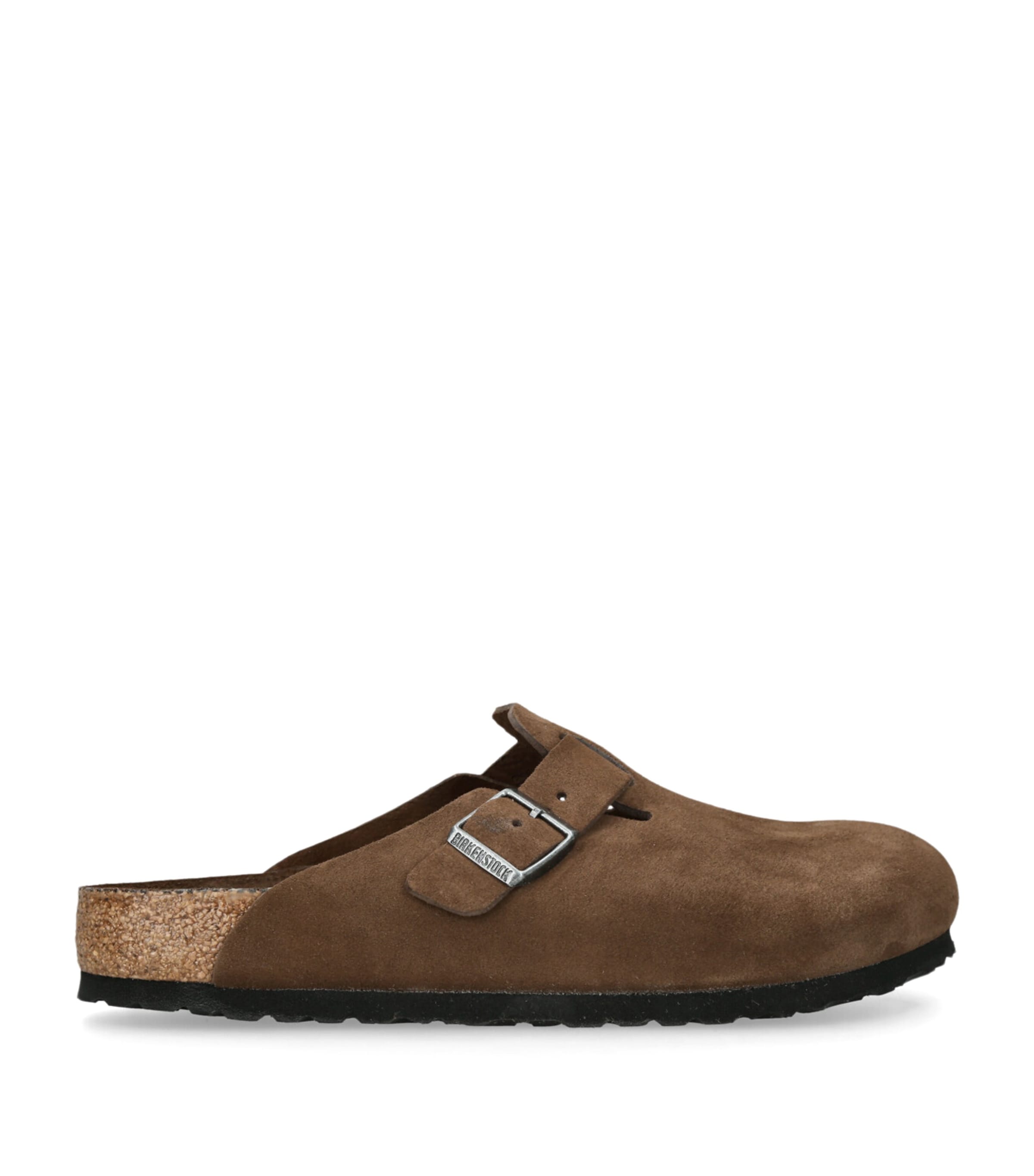 Birkenstock Suede Boston Clogs Dark Brown Image 1