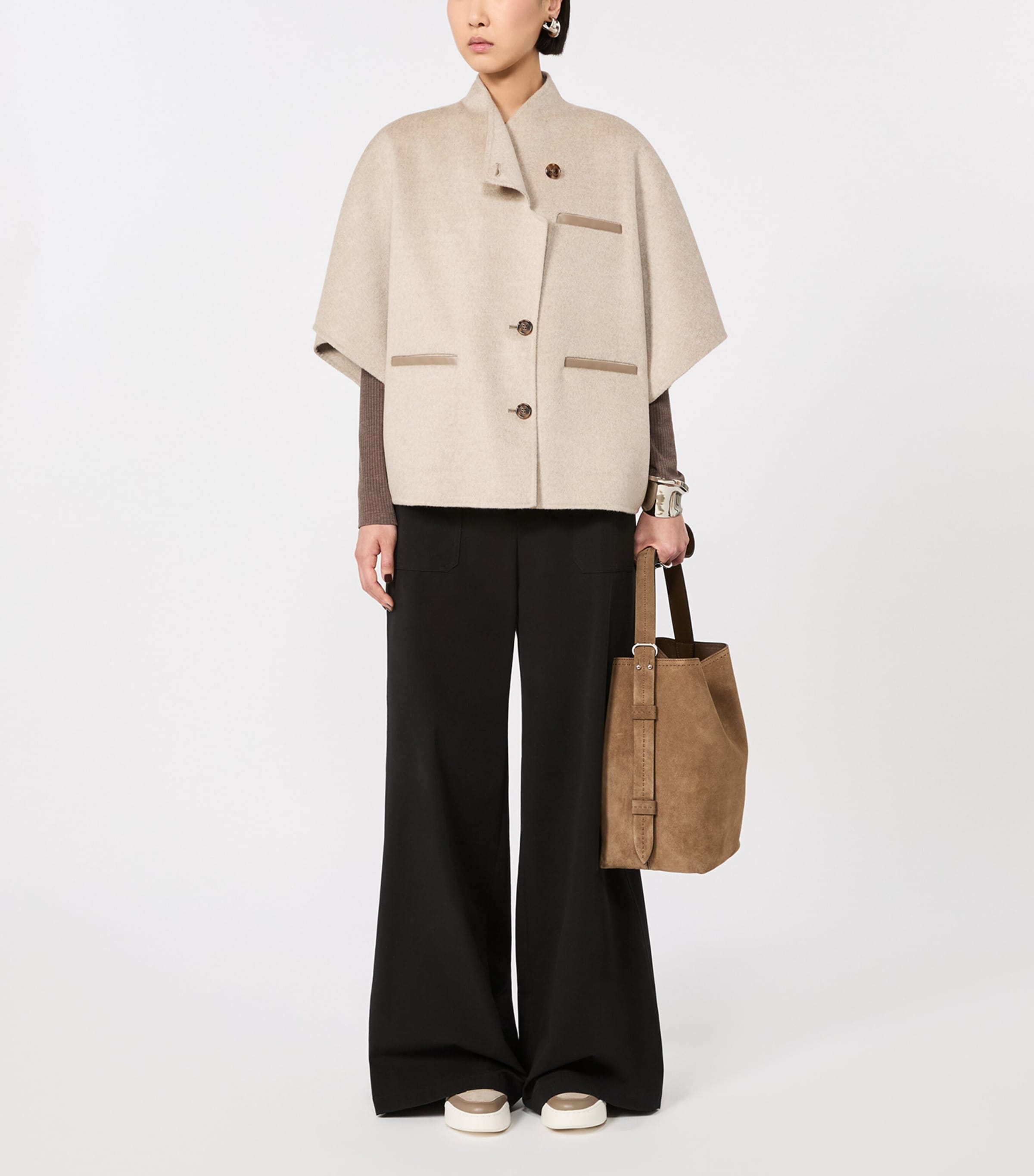 Max Mara Womens Cashmere Cape Stone Image 2