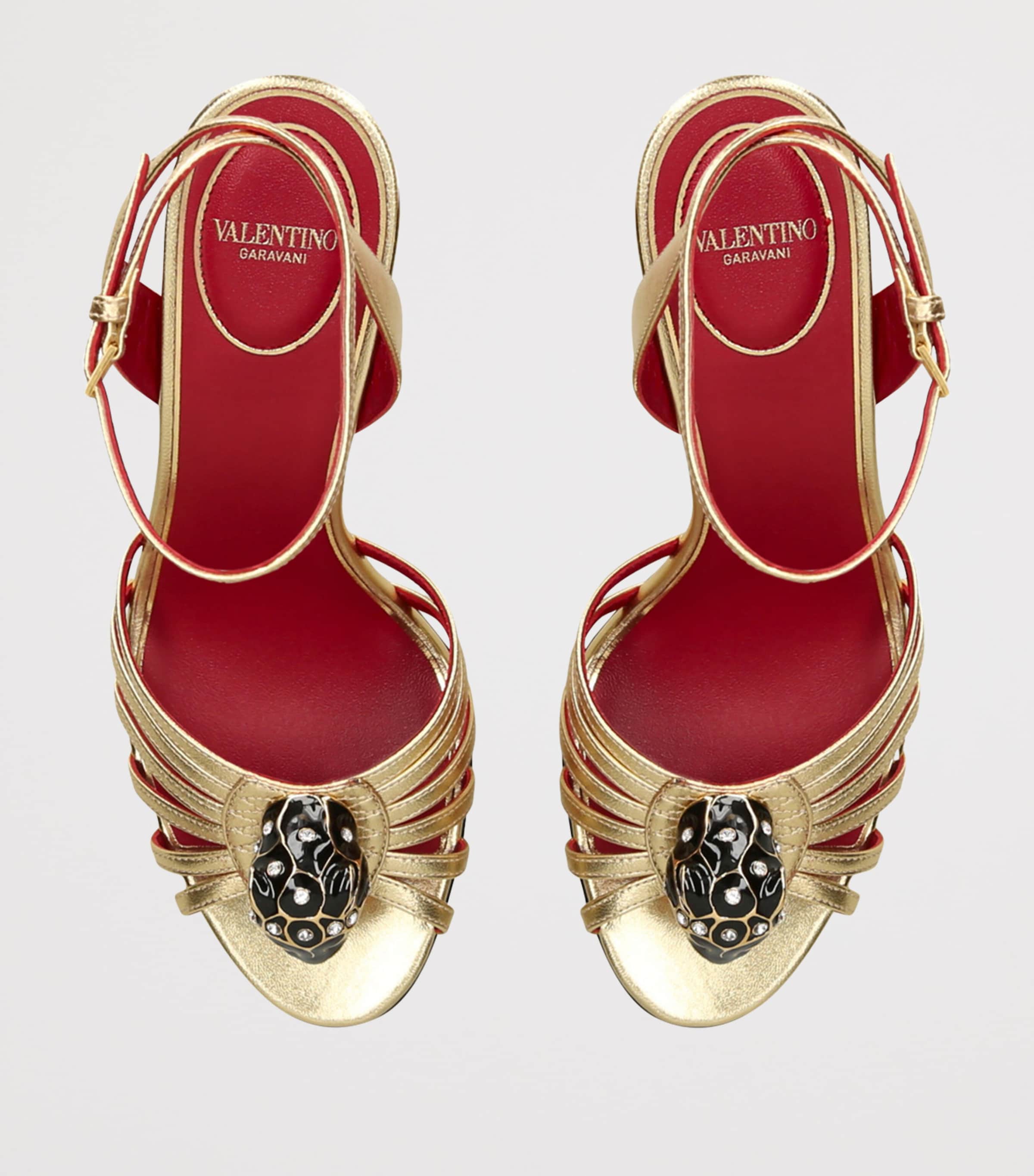 Valentino Garavani Leather Panthea Sandals 85 Gold Image 4