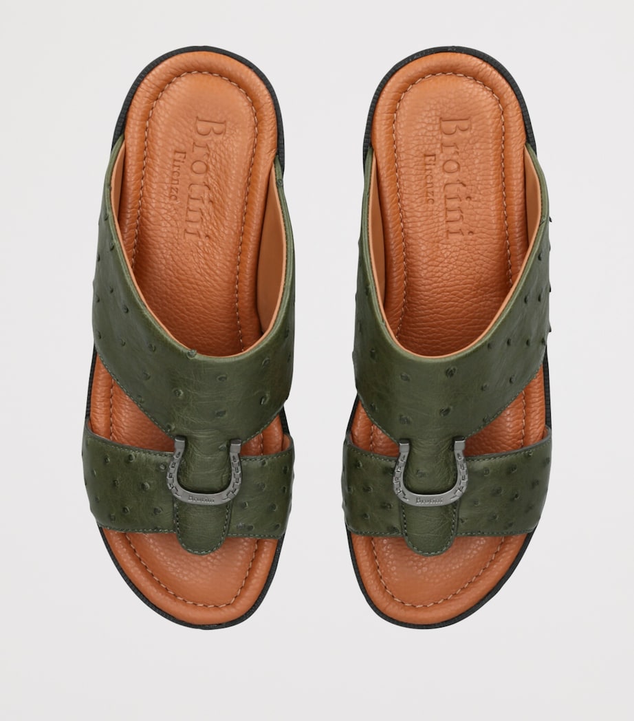 Leather Struzzo Sandals DARK GREEN Image 4