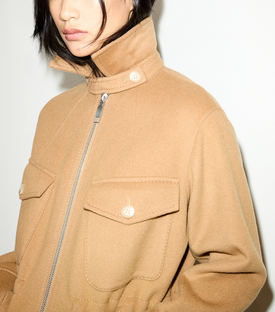 MAX&Co. Womens Virgin Wool Utility Jacket Camel Image 5