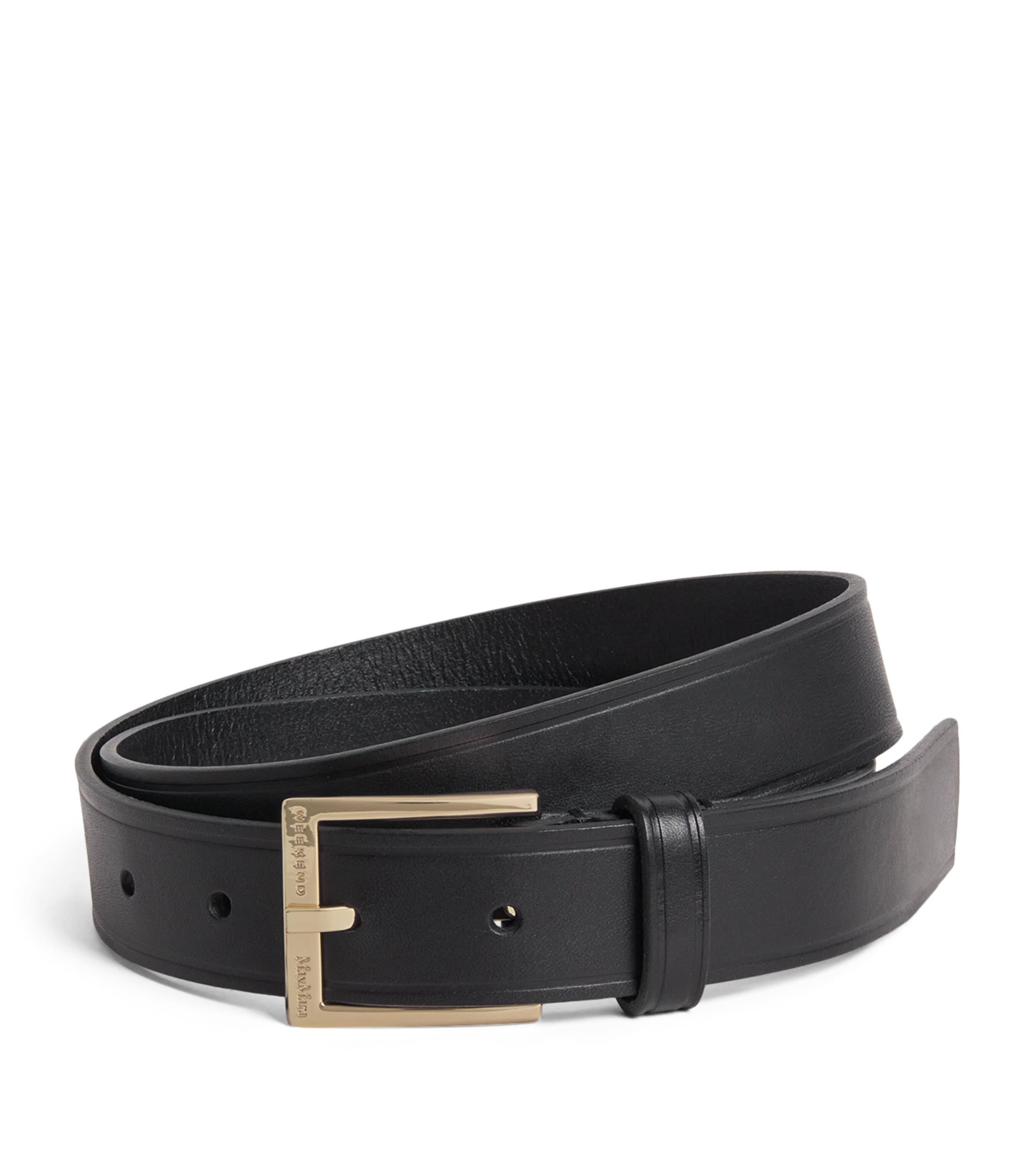 Shop Weekend Max Mara Leather Belt In Black