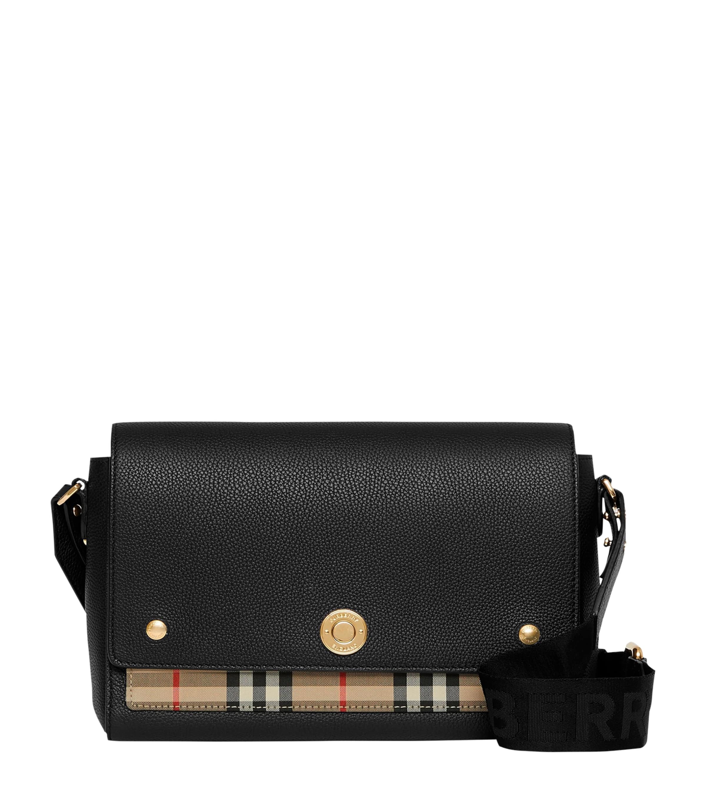 Burberry Mini Leather Shoulder Bag In Black