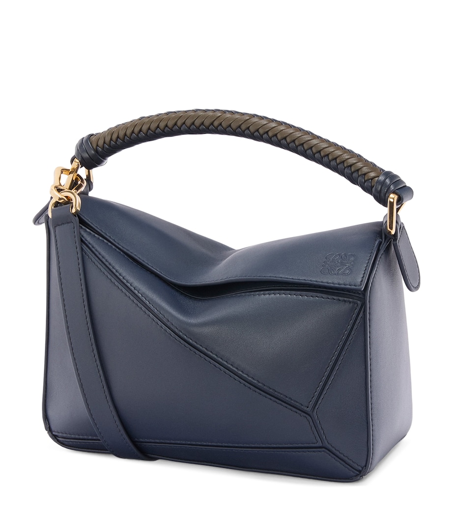 Small Leather Puzzle Top-Handle Bag DARK INK/DARK KHAKI Image 1