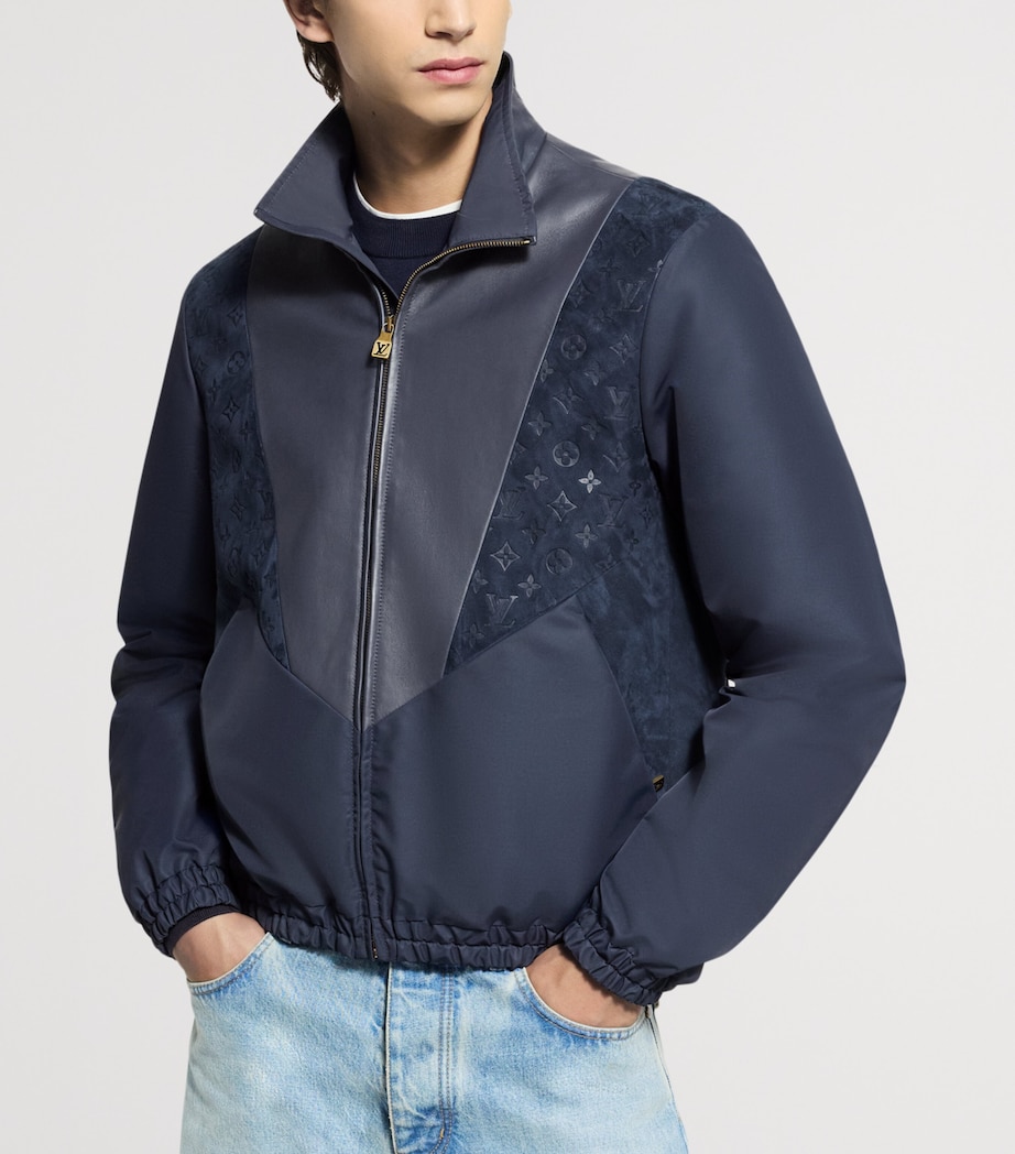 Leather Track Jacket DARK NAVY Image 2