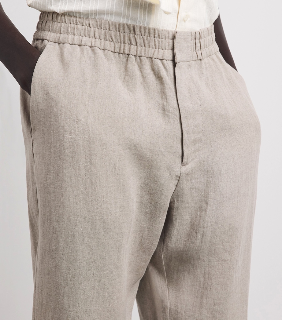 Sunspel Mens Linen Drawstring Trousers Brbd Sand Image 3