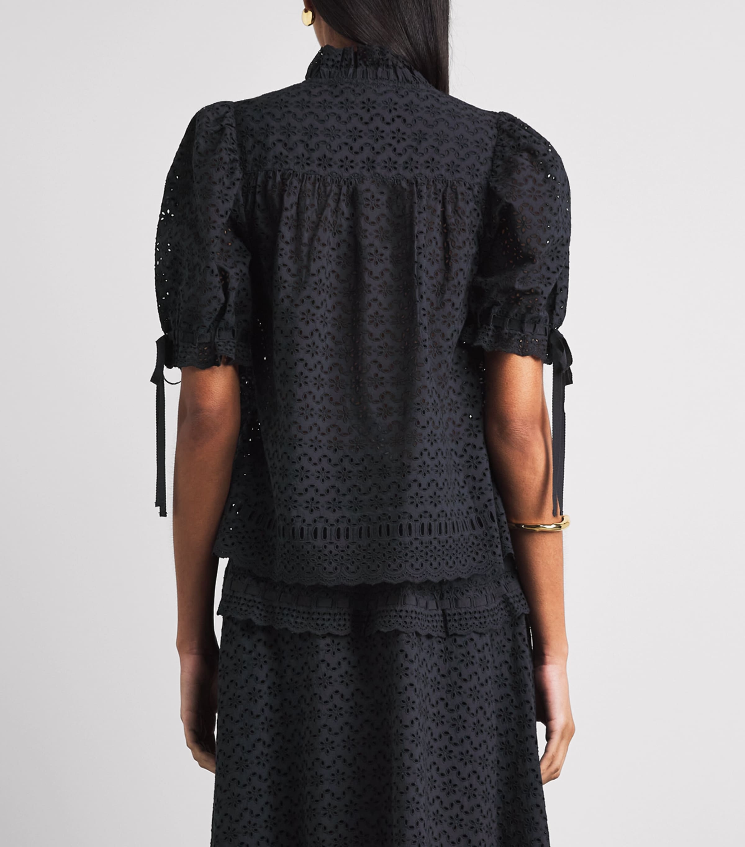 Ulla Johnson Womens Broderie Anglaise Alouette Blouse Midnight Image 5