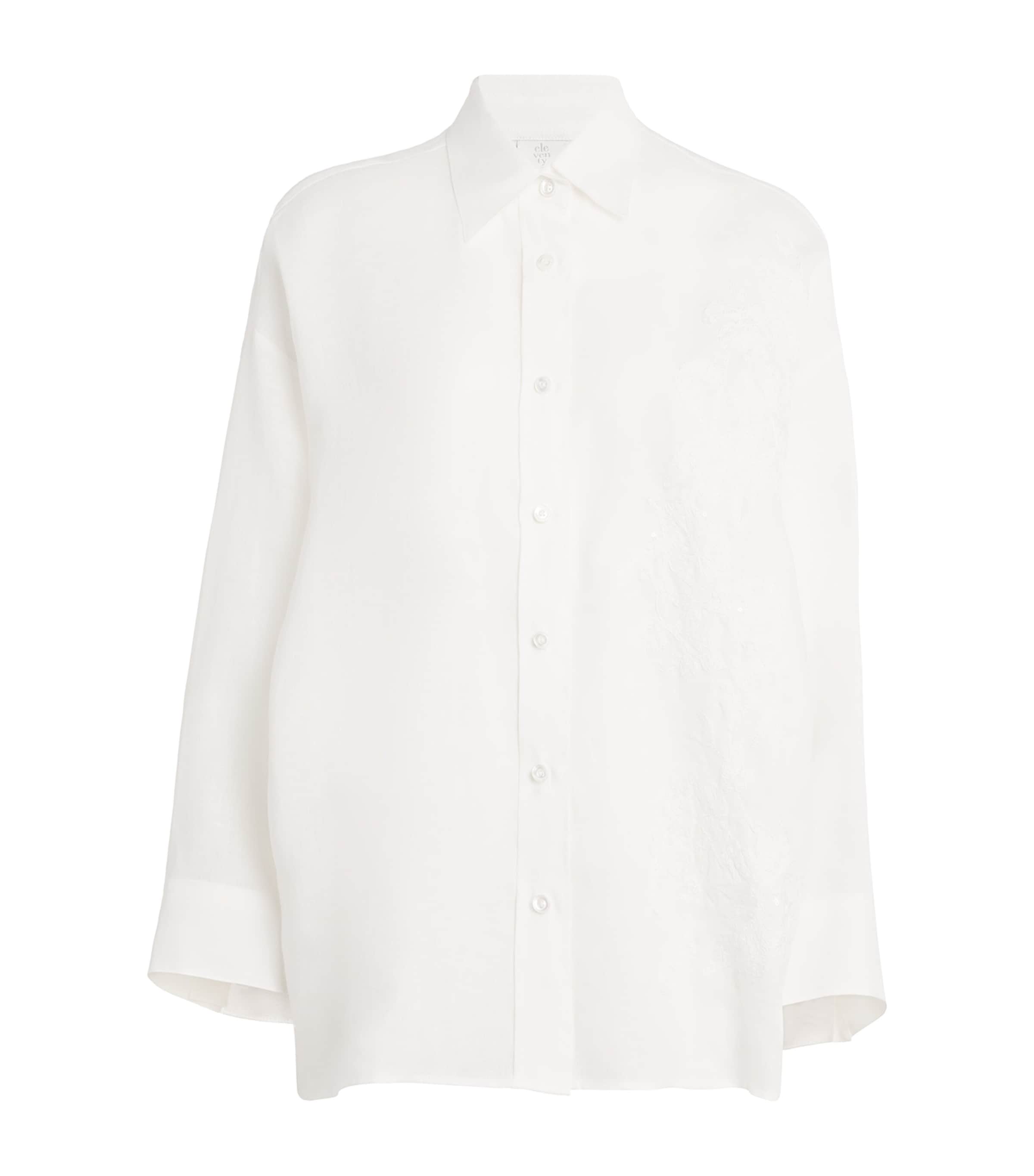 Eleventy Linen Embroidered Shirt