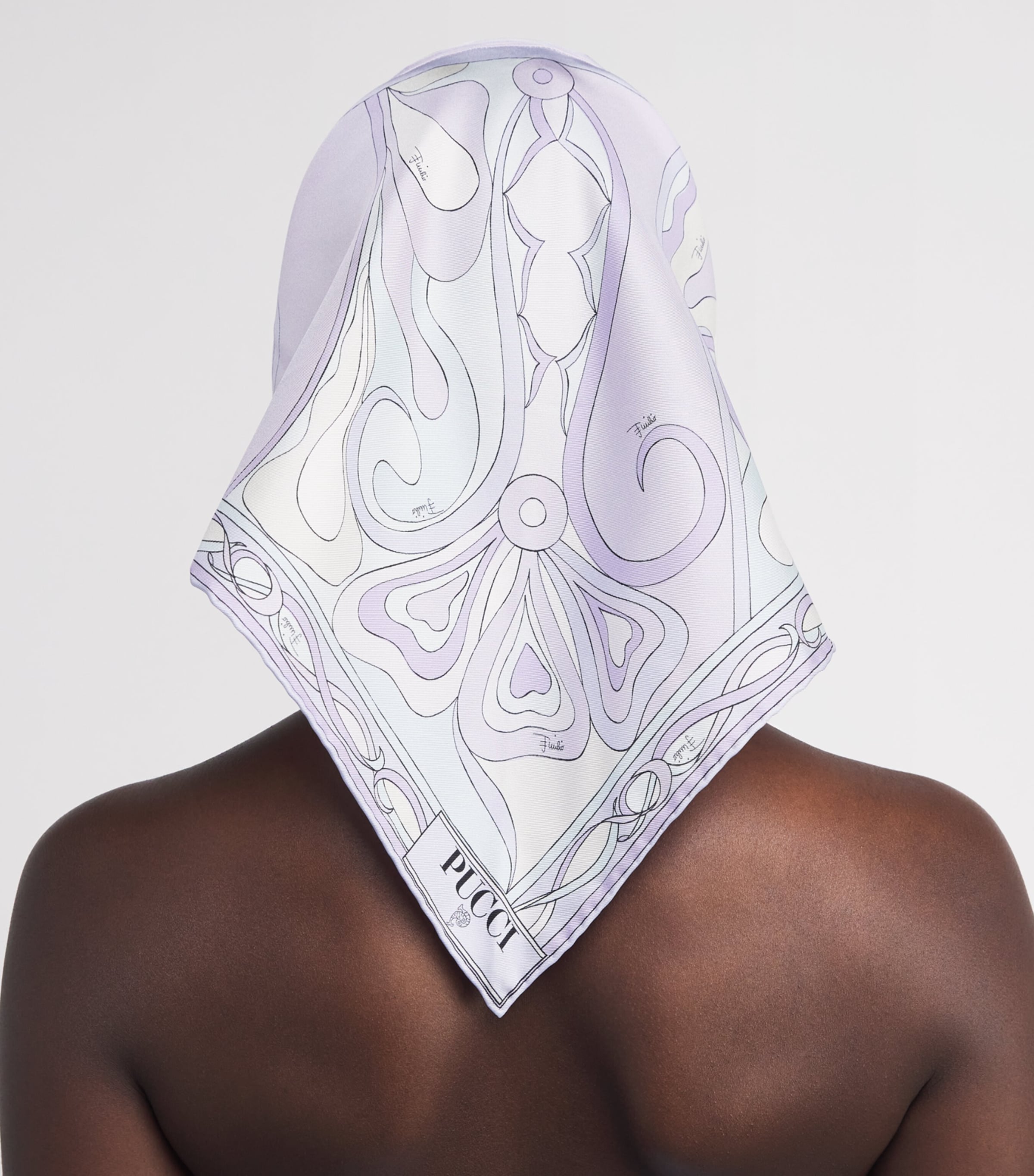Silk Printed Headscarf 2/LAVANDER Image 2