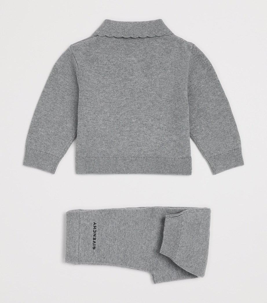 Givenchy Kids Cotton-Cashmere Logo Cardigan and Leggings Set (12-36 Months) Marl Image 2