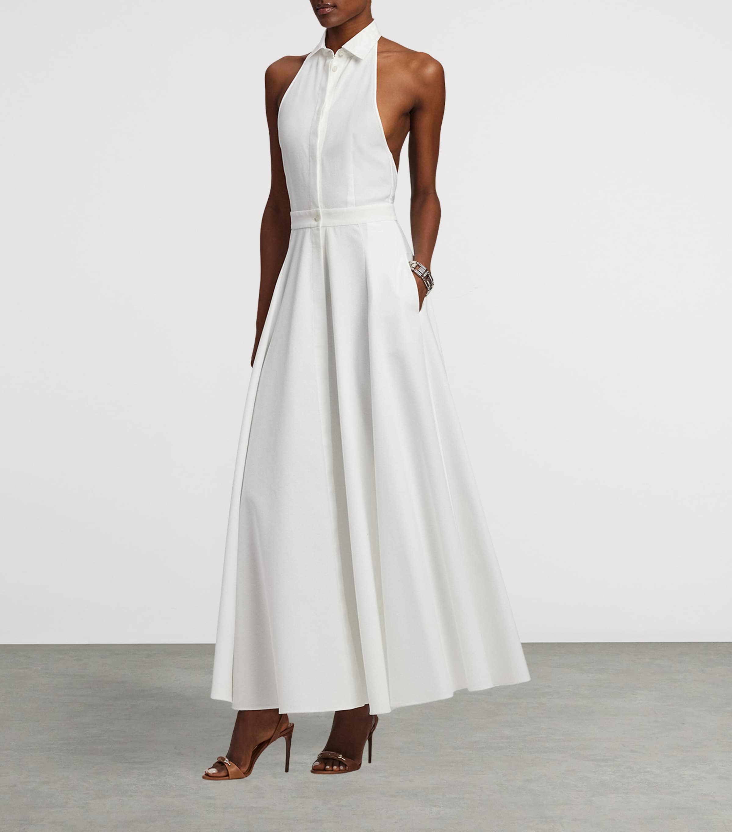 Cotton Piqué Eldred Maxi Dress WHITE Image 6