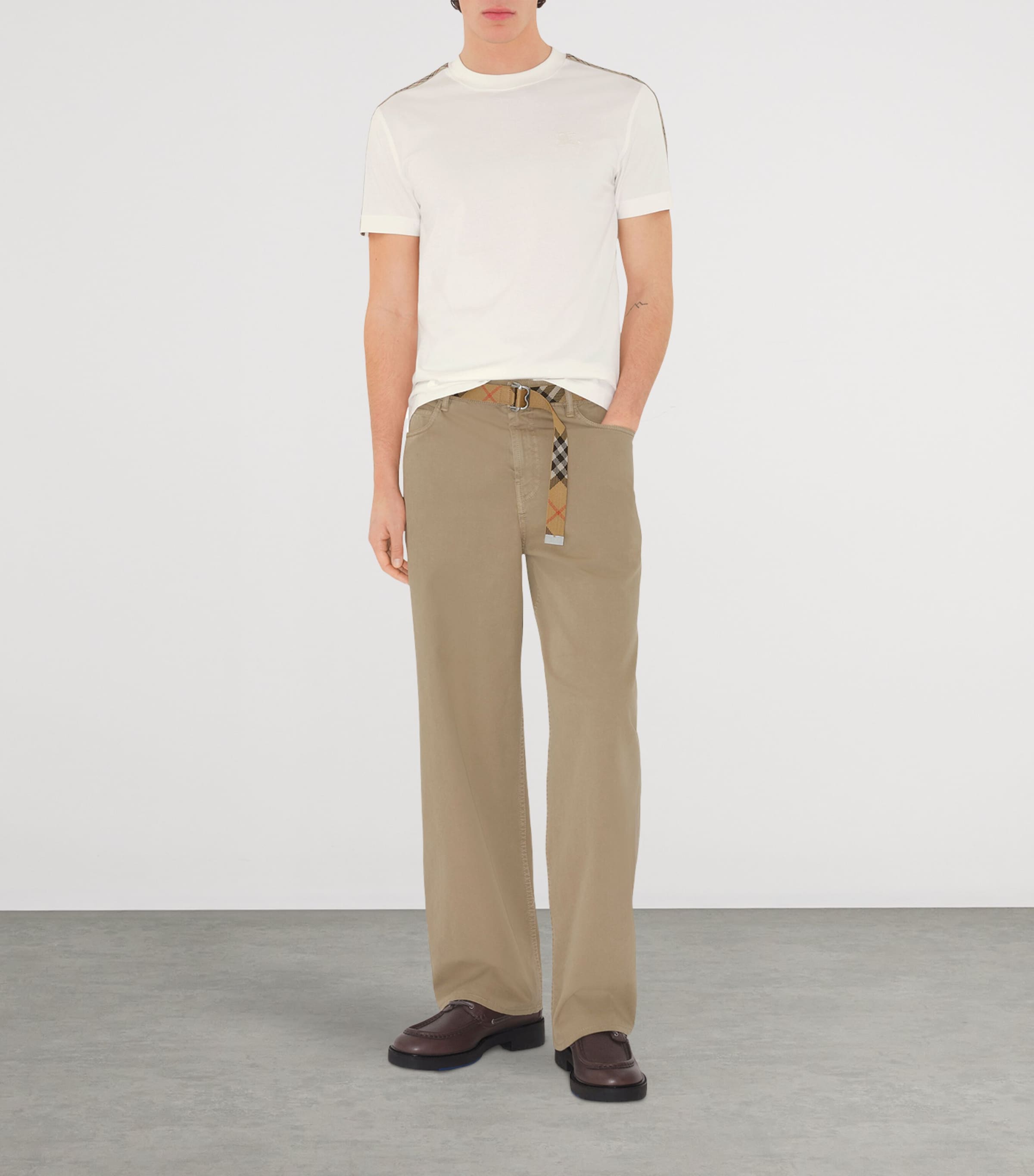 Check-Trim T-Shirt CHALK Image 2