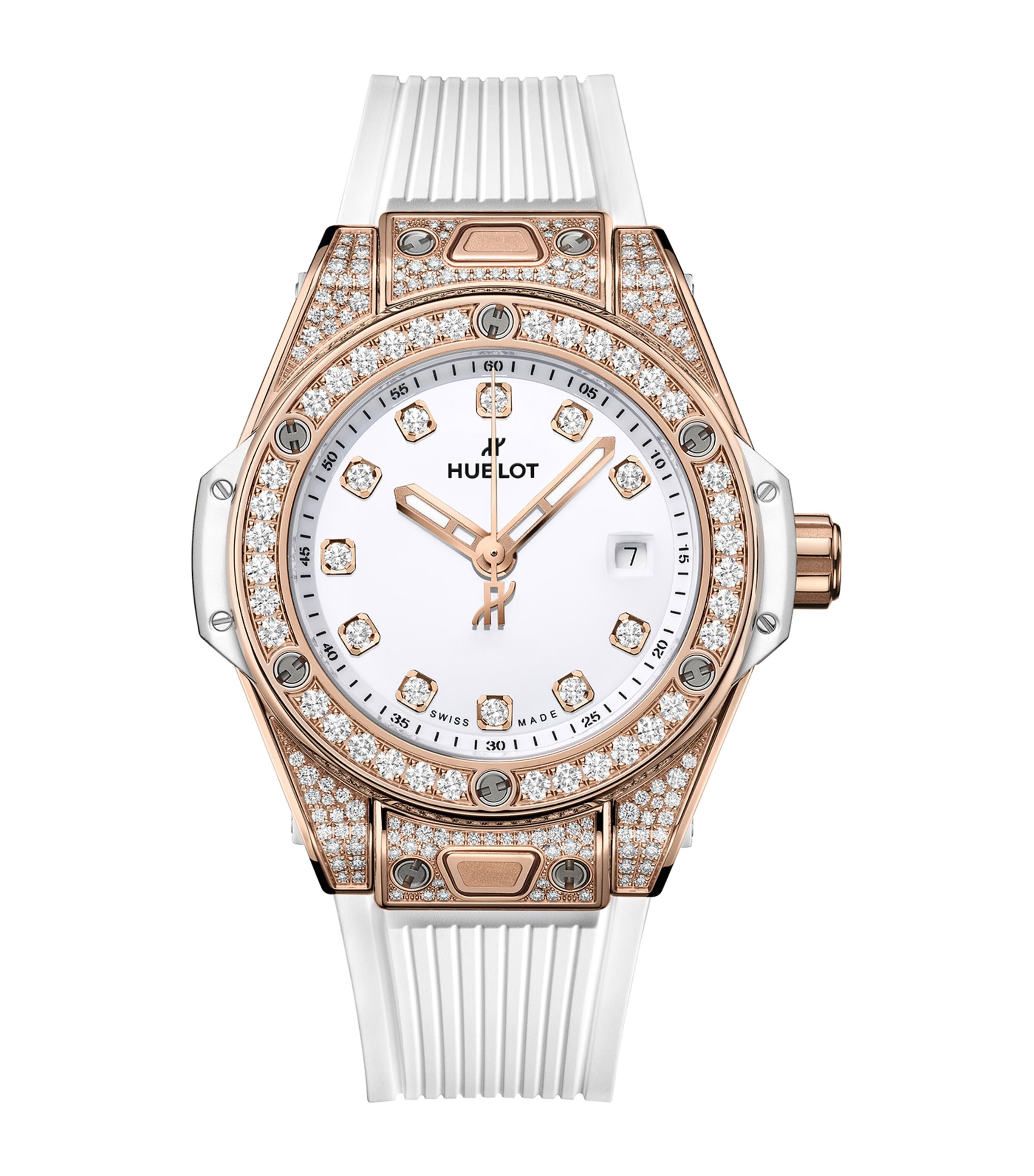 Hublot King Gold And Pavé Diamond Big Bang One Click Watch In Black