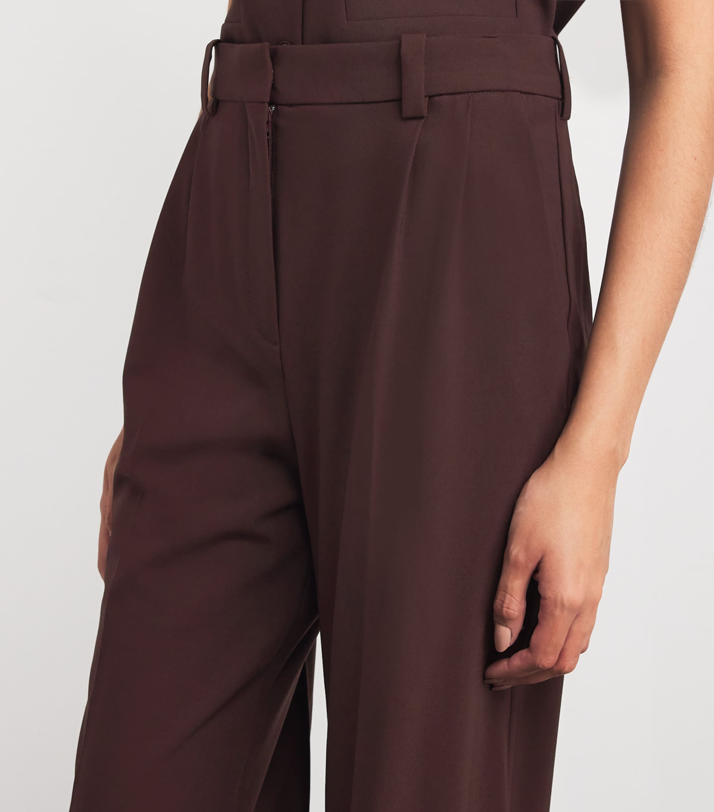 Wool-Blend Tailored Trousers BURGUNDY Image 6