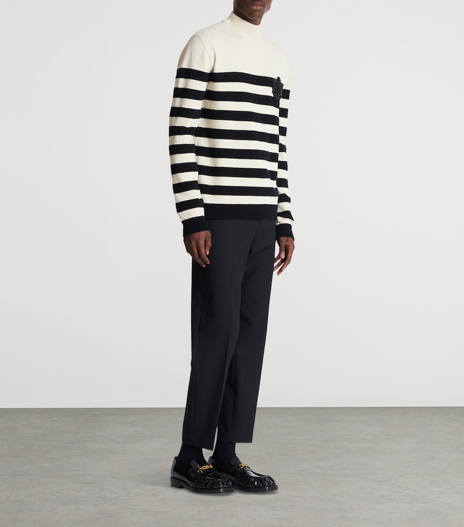 Wool-Cashmere Stripe Mariniere Sweater GKP NATUREL/NOIR Image 7