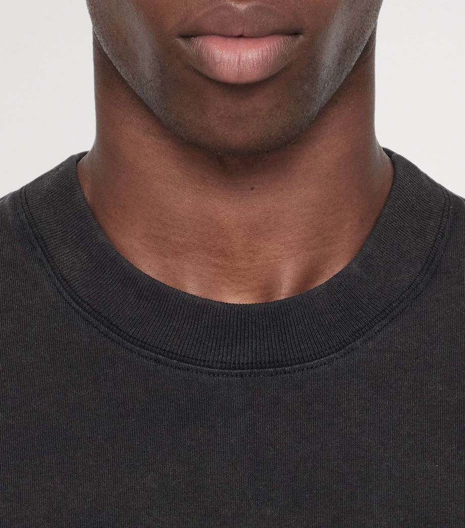 AllSaints Mens Organic Cotton Roller T-Shirt Washed Black Image 5