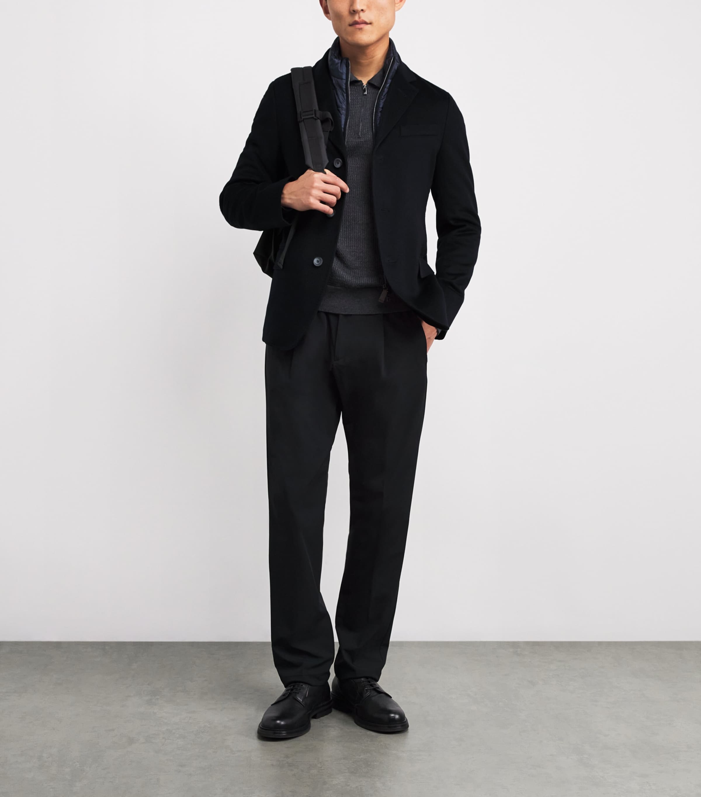 Cashmere Insert-Detail Blazer 9290 DARK NAVY Image 2