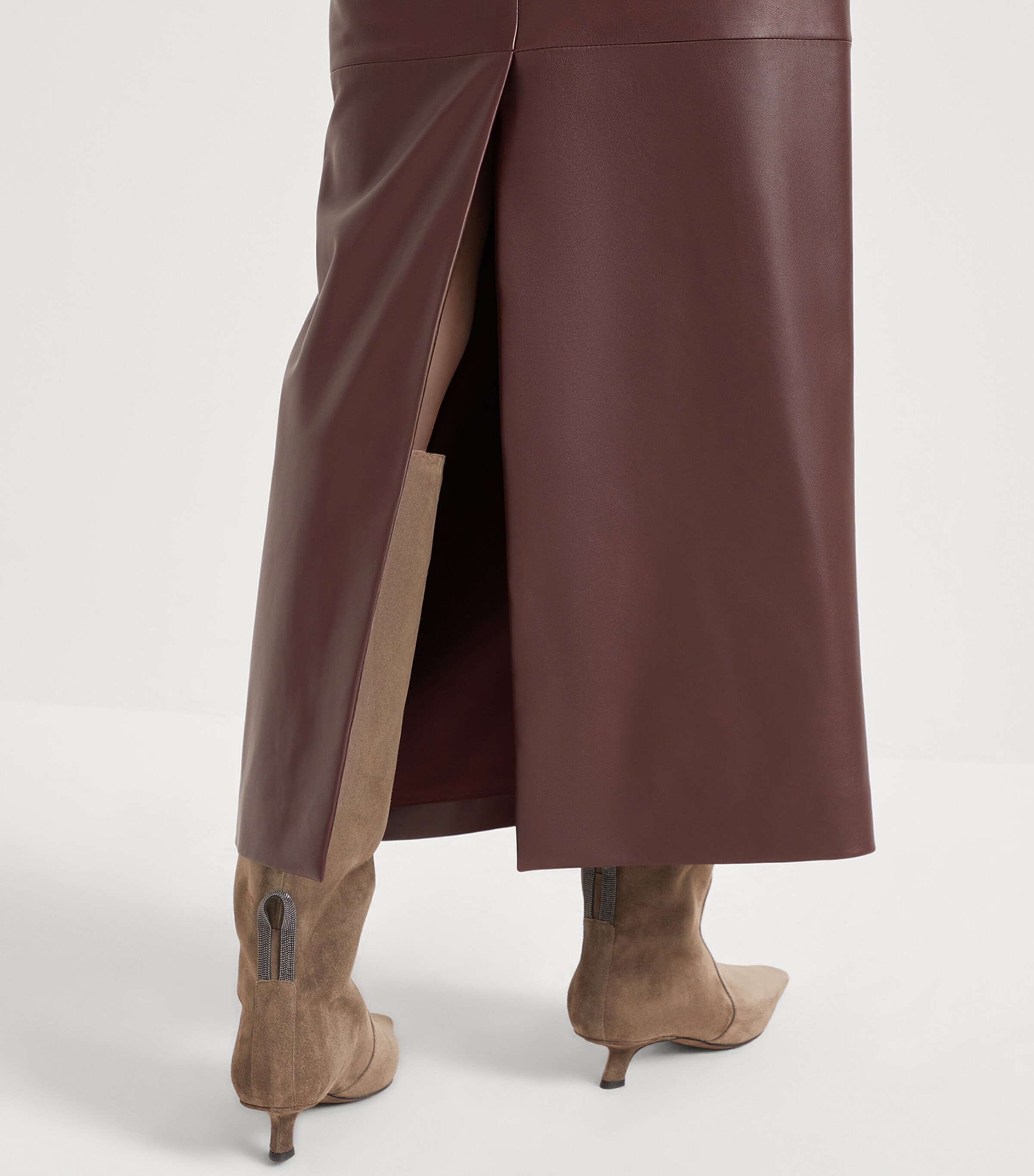 Nappa Leather Column Maxi Skirt C4243 Image 6