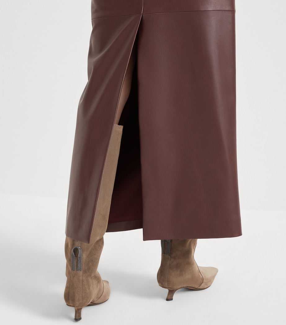 Nappa Leather Column Maxi Skirt C4243 Image 6
