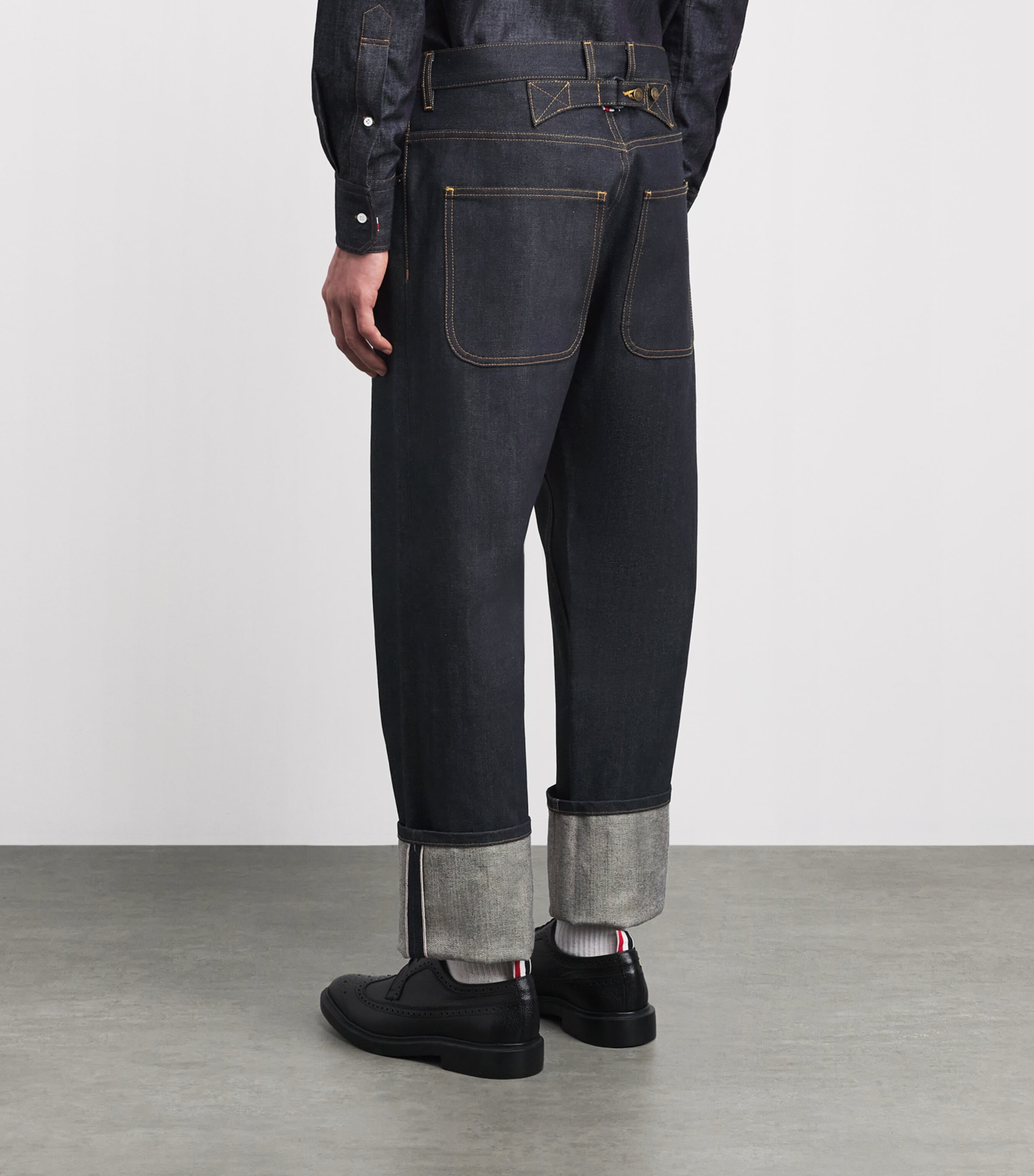 Thom Browne Mens Selvedge Denim Straight Jeans Navy Image 5