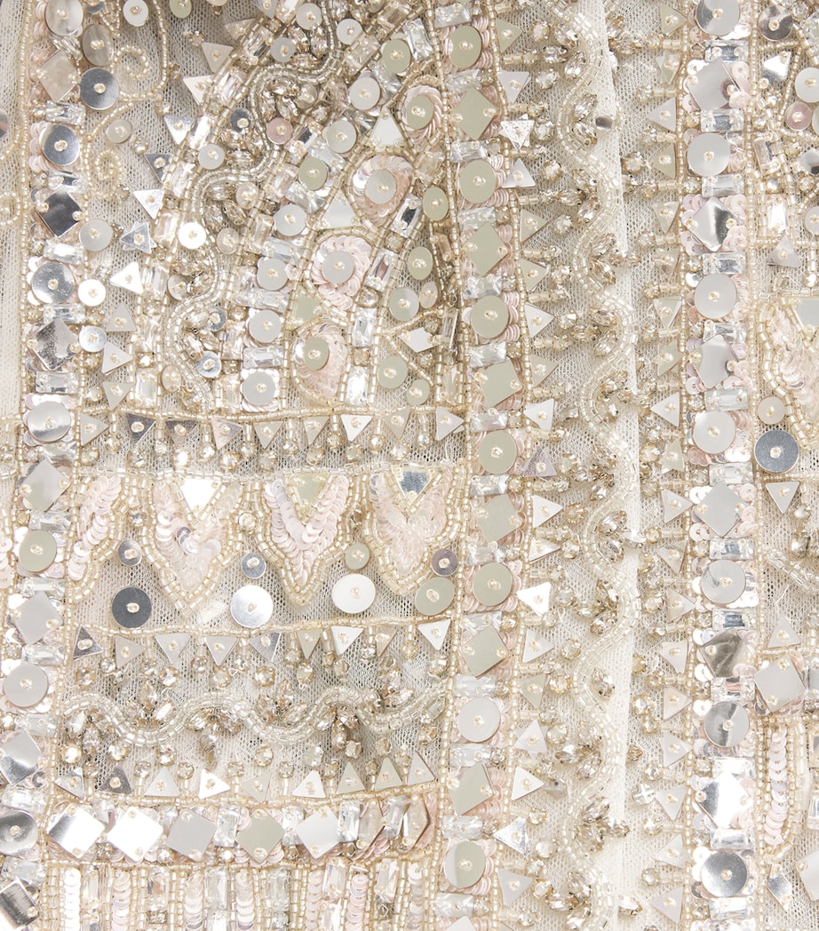 Zuhair Murad Womens Embroidered Sequinned Jacket Birch Image 6