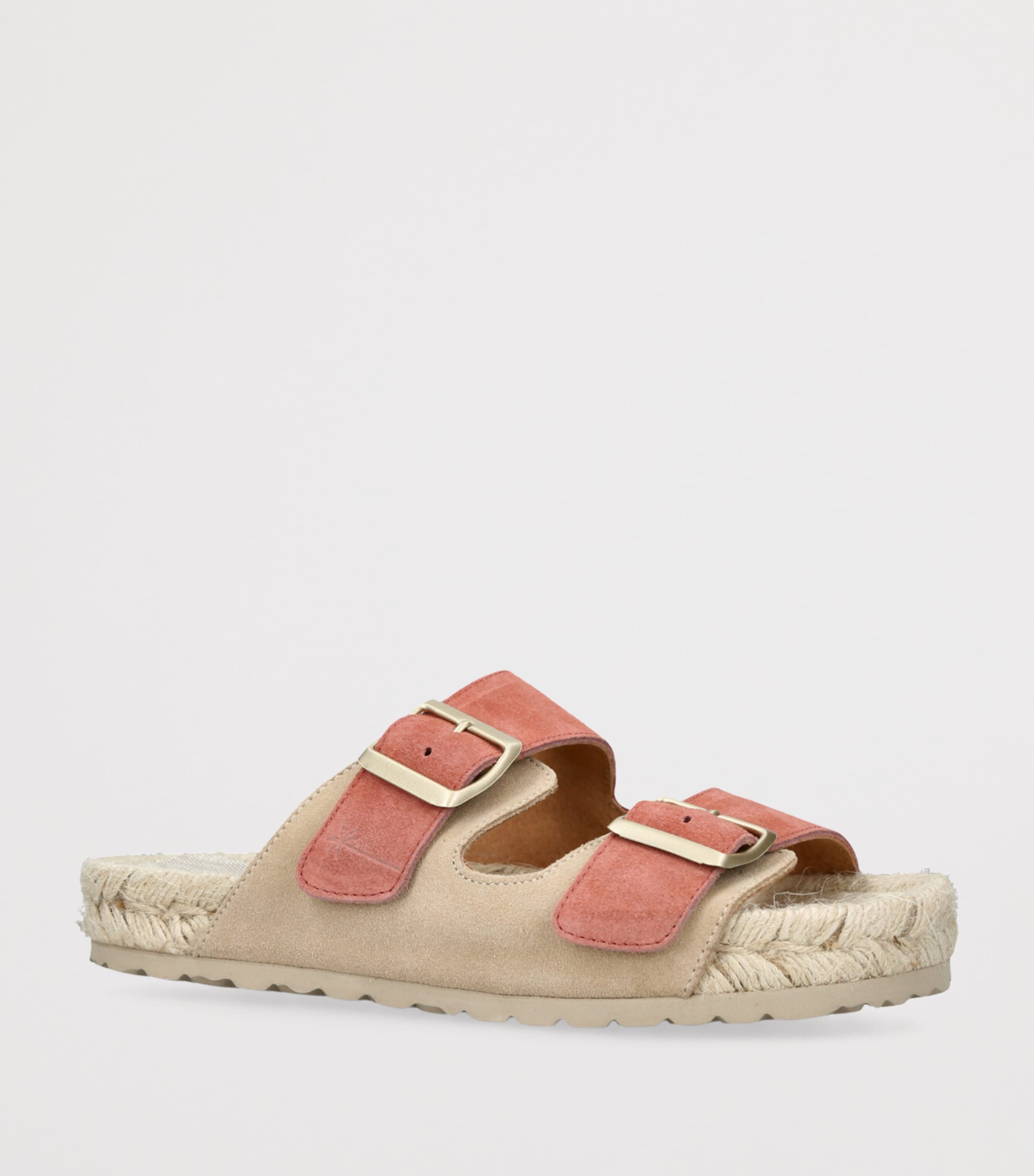 Manebi Suede La Havana Sandals Salmon Image 3