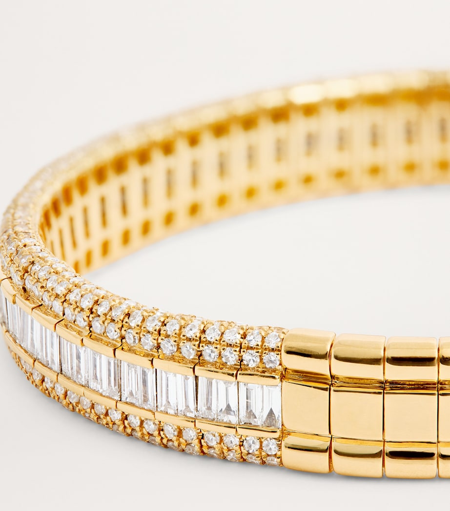 Yellow Gold and Diamond Stretch Bracelet YELLOW GOLD Image 4