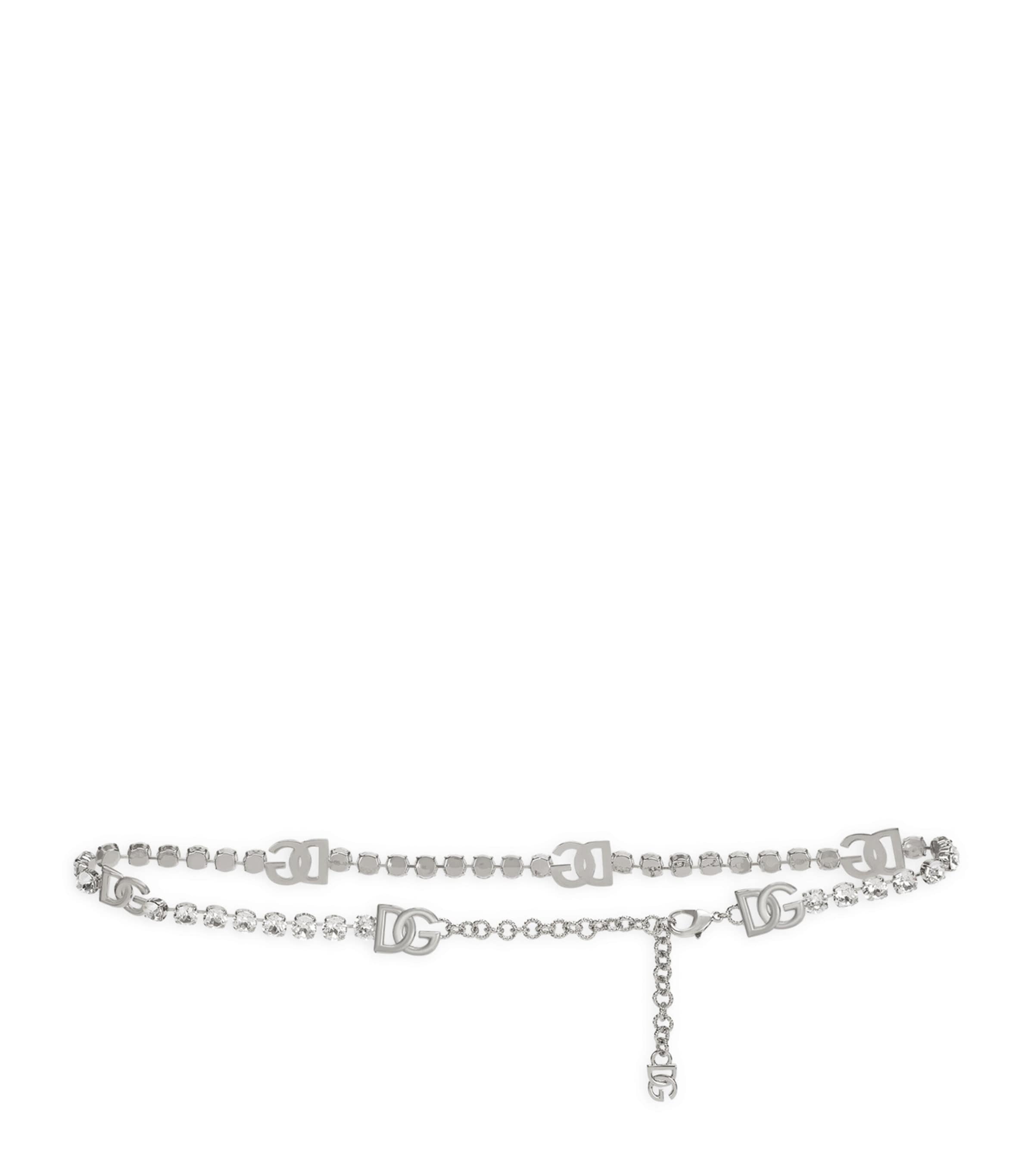 Dolce & Gabbana Crystal-embellished Dg Logo Belt