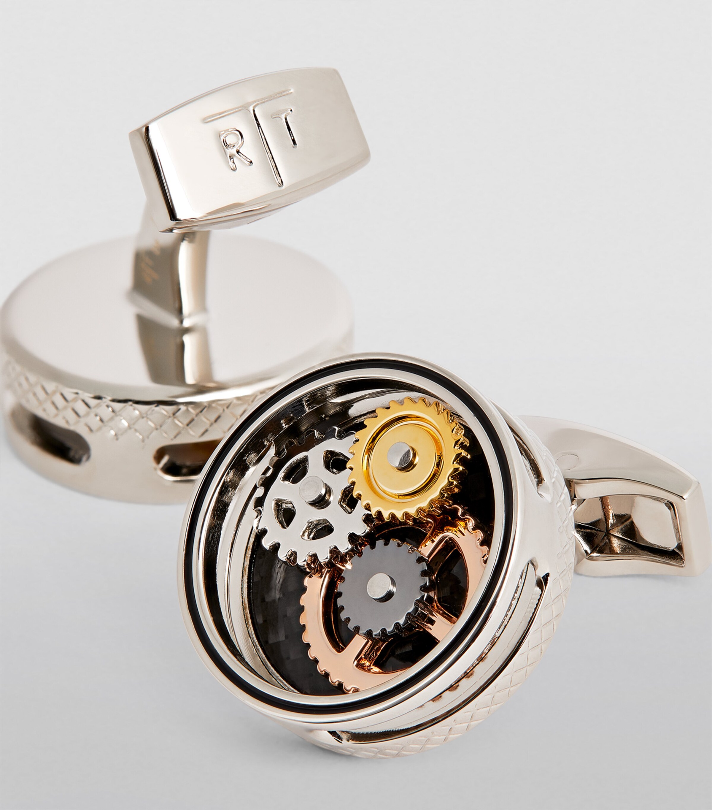 Tateossian Circle Gear Cufflinks Silver Image 6