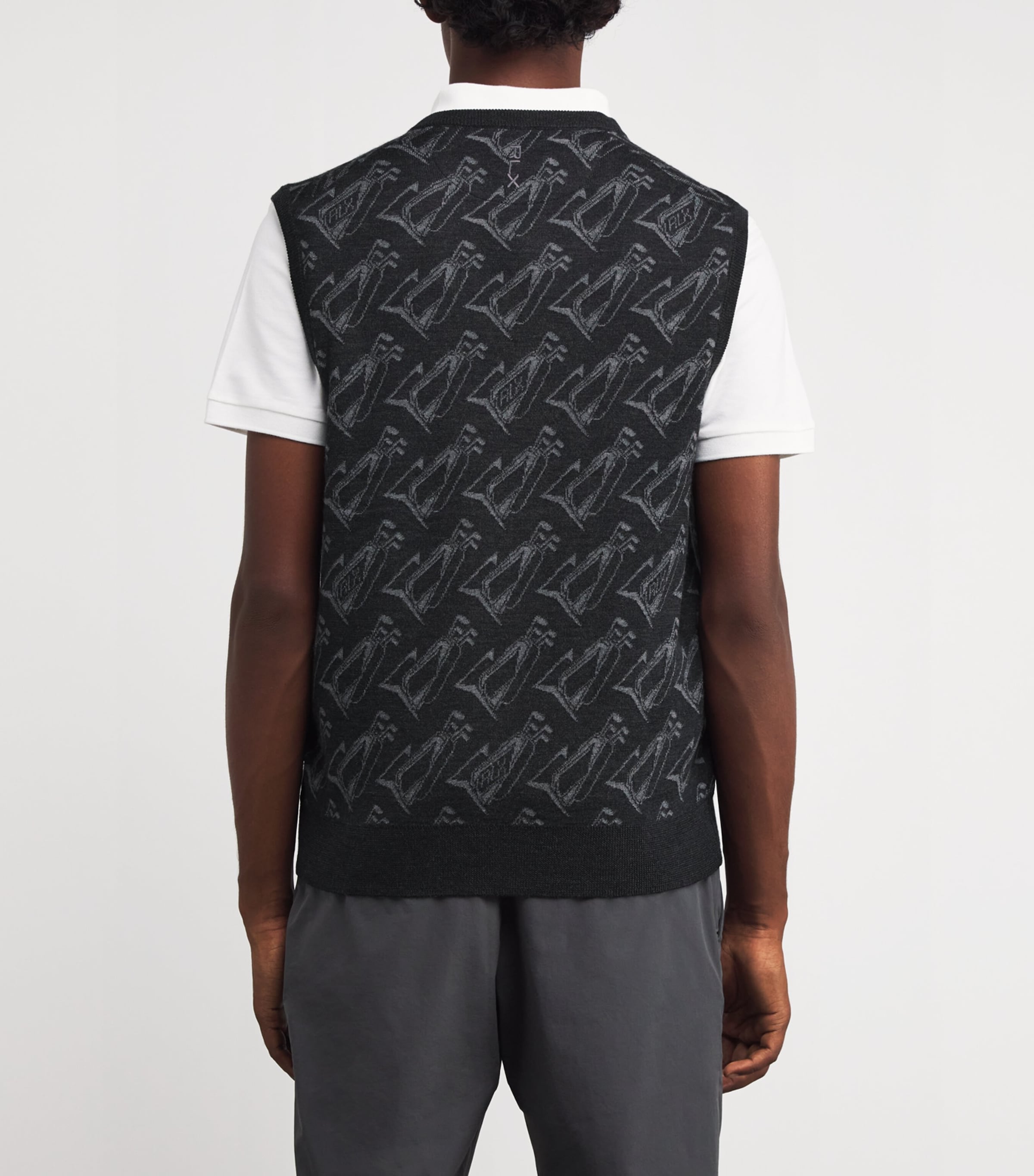 Jacquard V-Neck Sweater Vest GREY MULTI Image 4