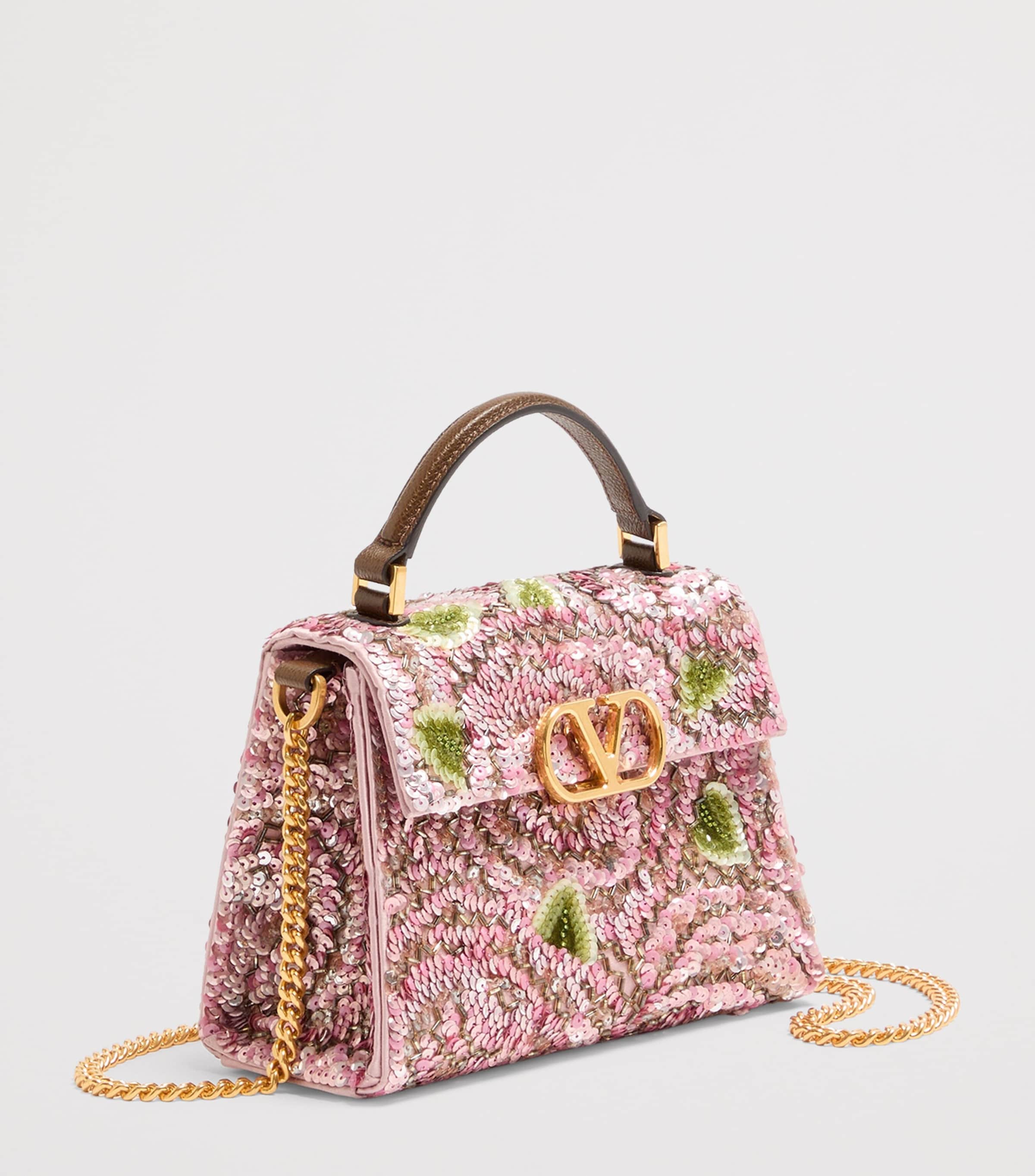 Valentino Garavani Mini Sequinned VSLING Top-Handle Bag Image 2