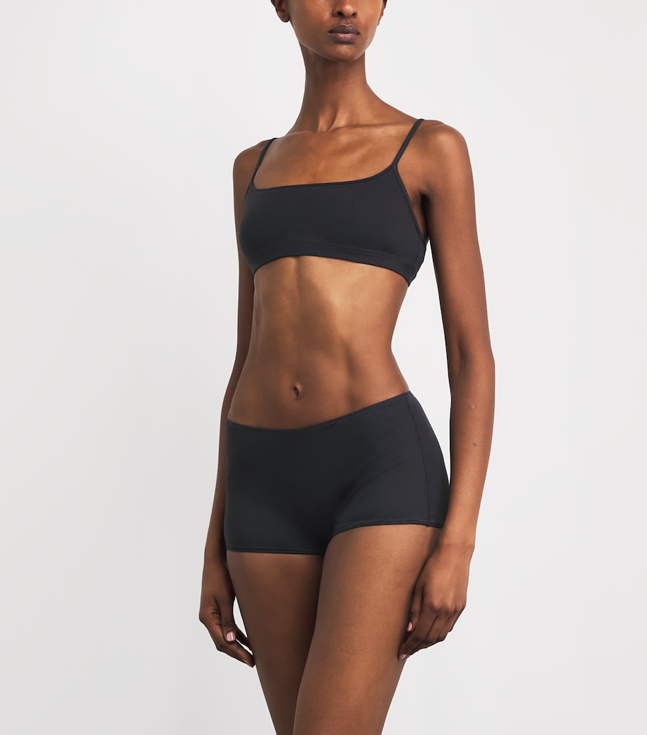 Skims Womens Cotton Everyday Scoop Bralette Onyx Image 2
