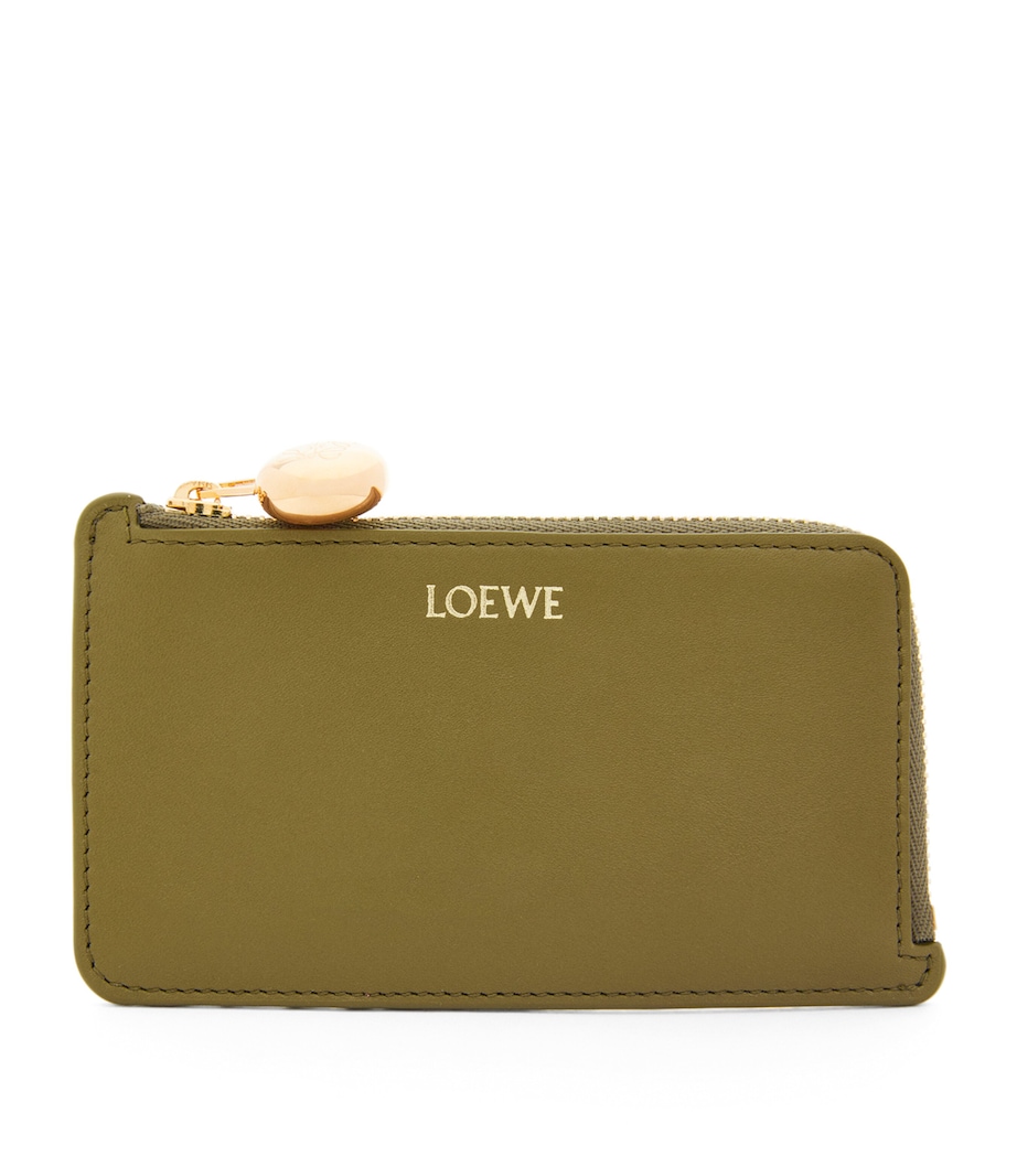 LOEWE Leather Pebble Coin Card Holder Olive Image 1