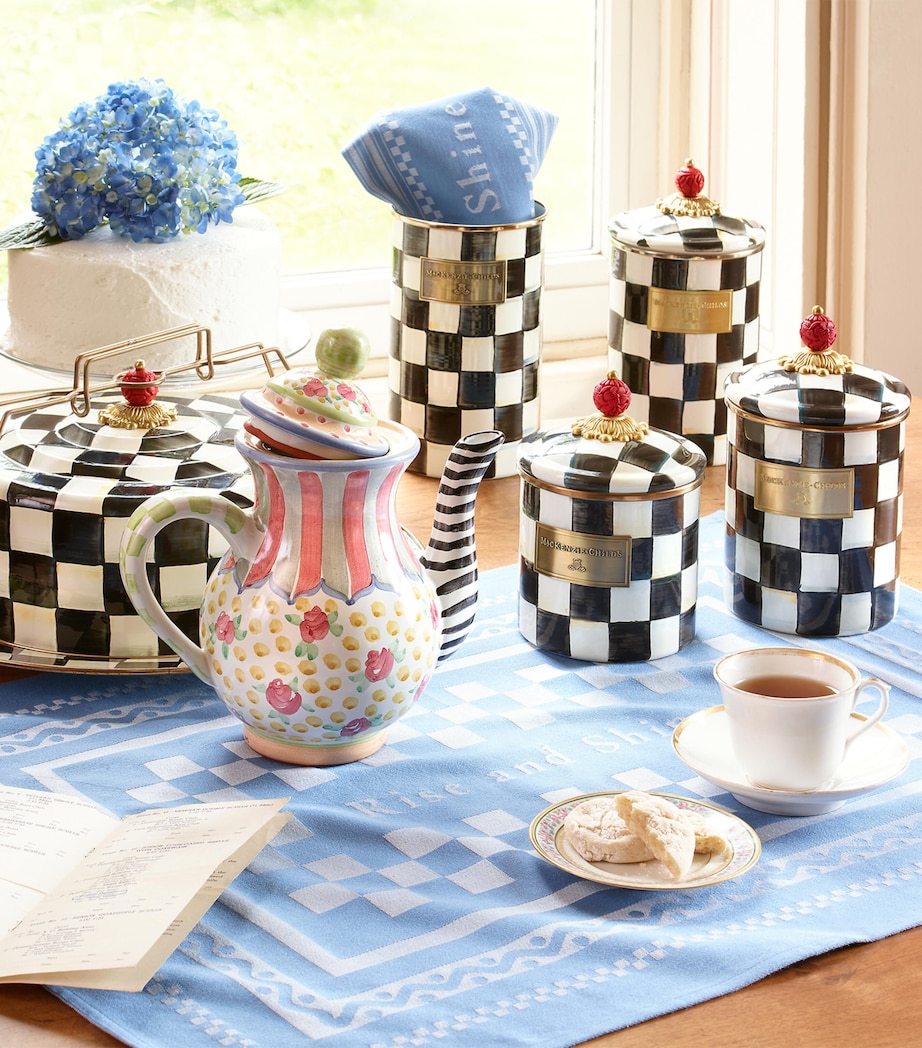 Small Courtly Check Enamel Canister BLACK Image 3