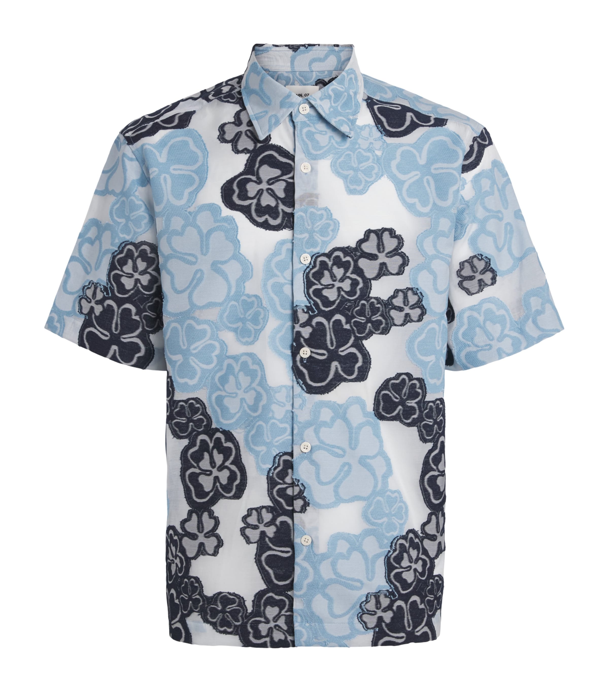 NN.07 Floral Jacquard Freddy Shirt Blue Multi