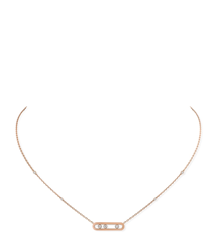 Rose Gold and Diamond Baby Move Classique Pavé Necklace PINK GOLD Image 1