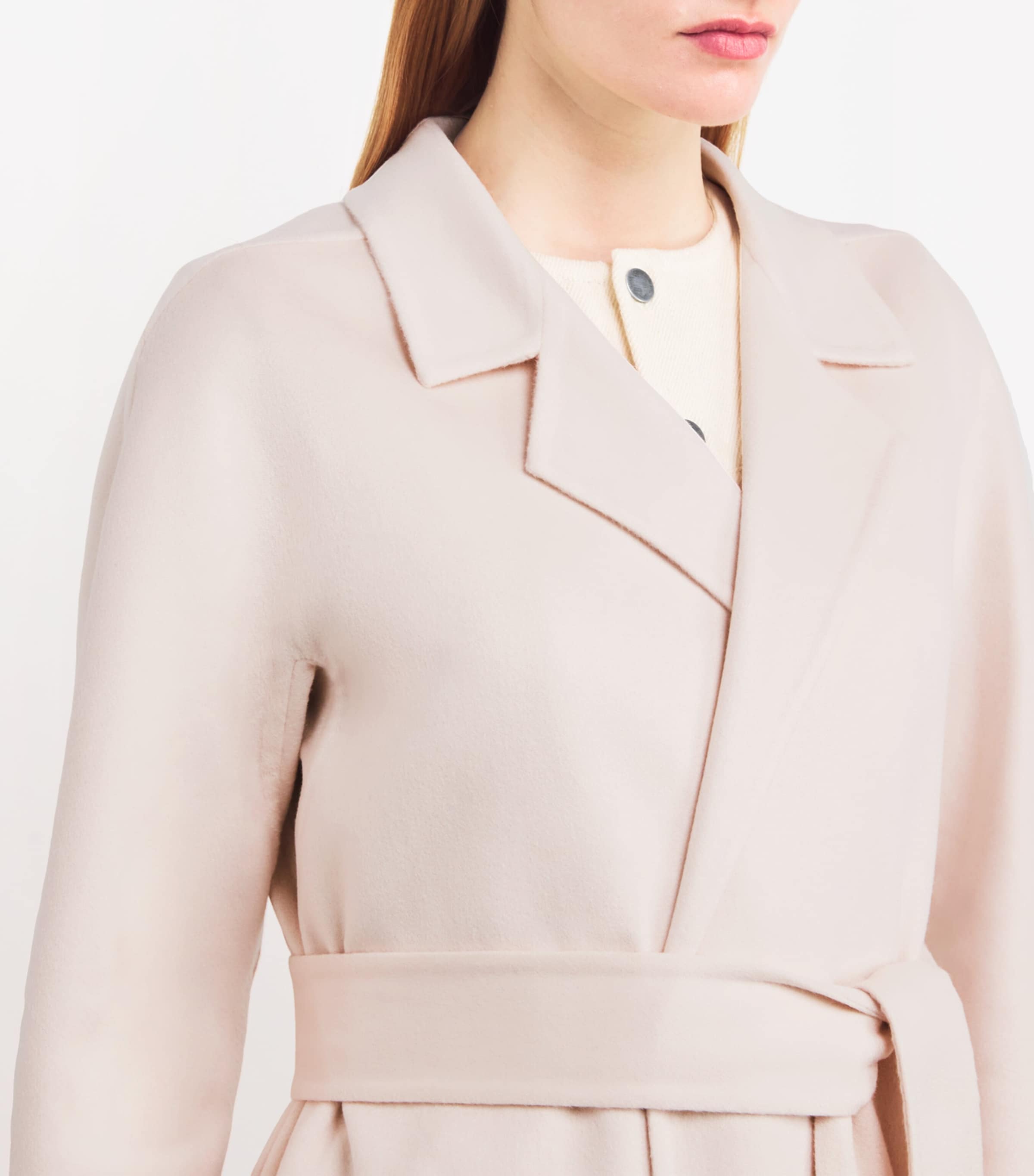 Cashmere Wrap Coat ROSE Image 6
