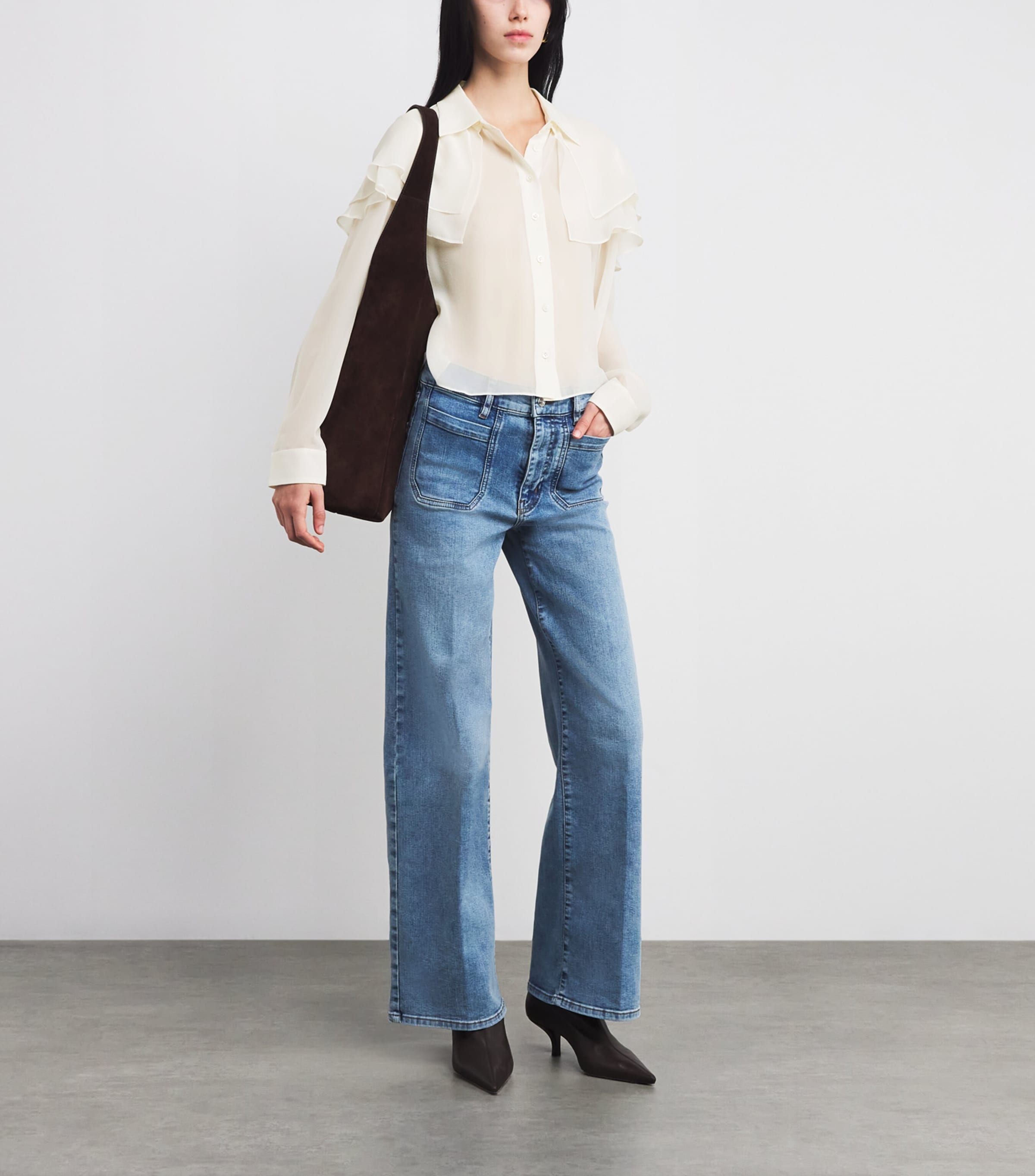 Silk Cape Blouse CREAM Image 2