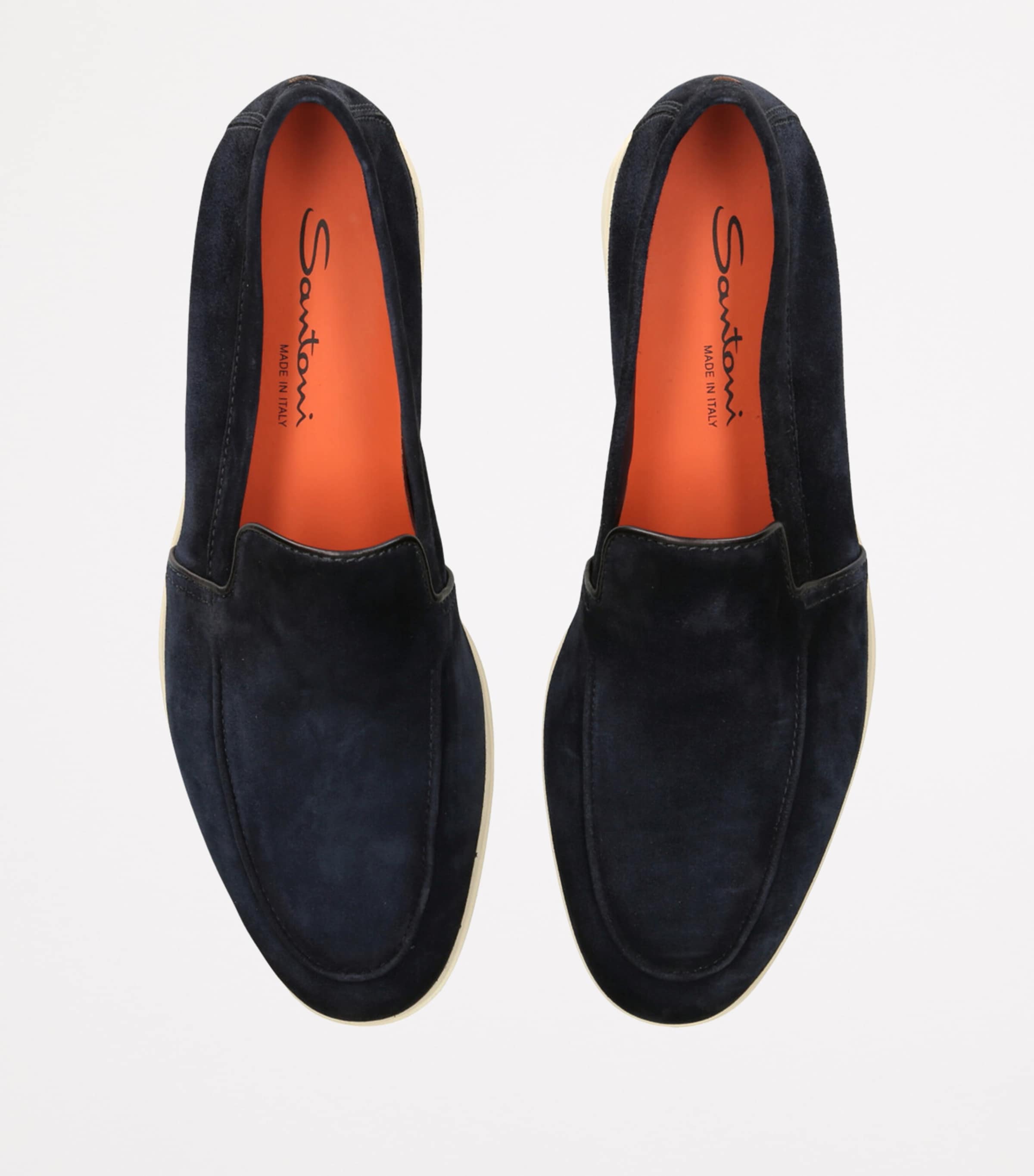 Santoni Suede Malibu Loafers Navy Image 4