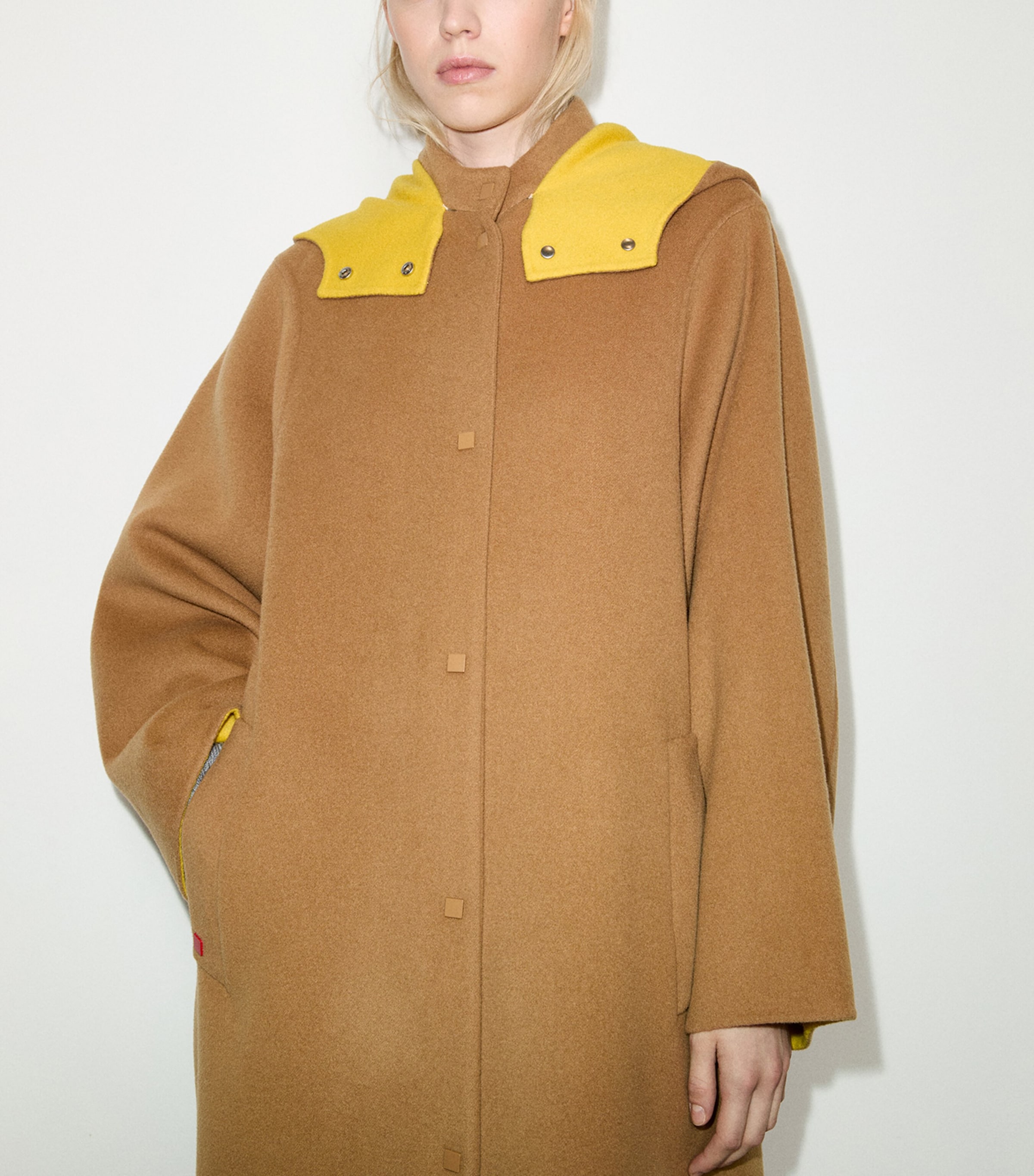 MAX&Co. Womens Virgin Wool Coat Camel Image 4