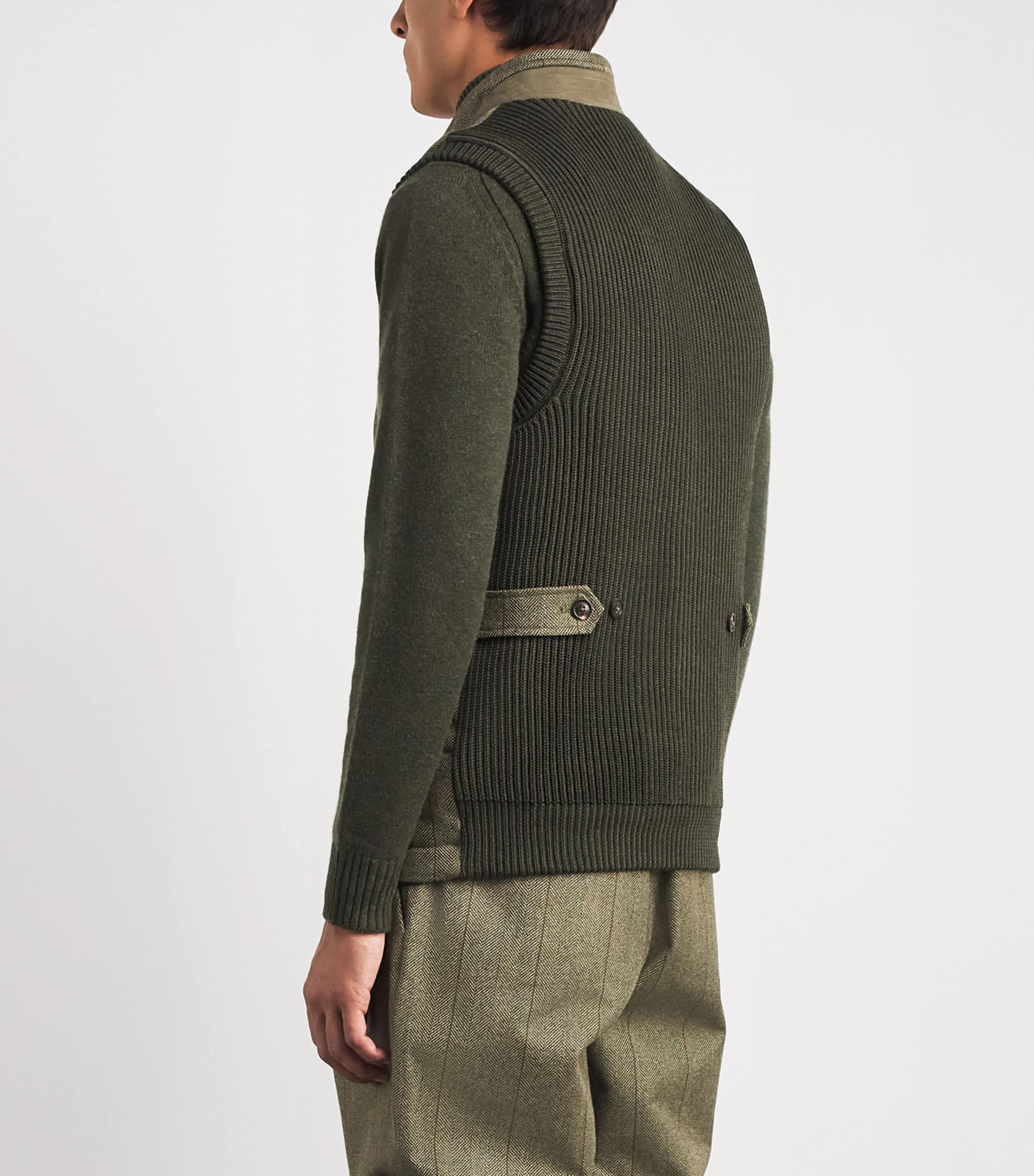 Purdey Mens Tweed-Front Clarges Gilet Cairn Tweed Image 5