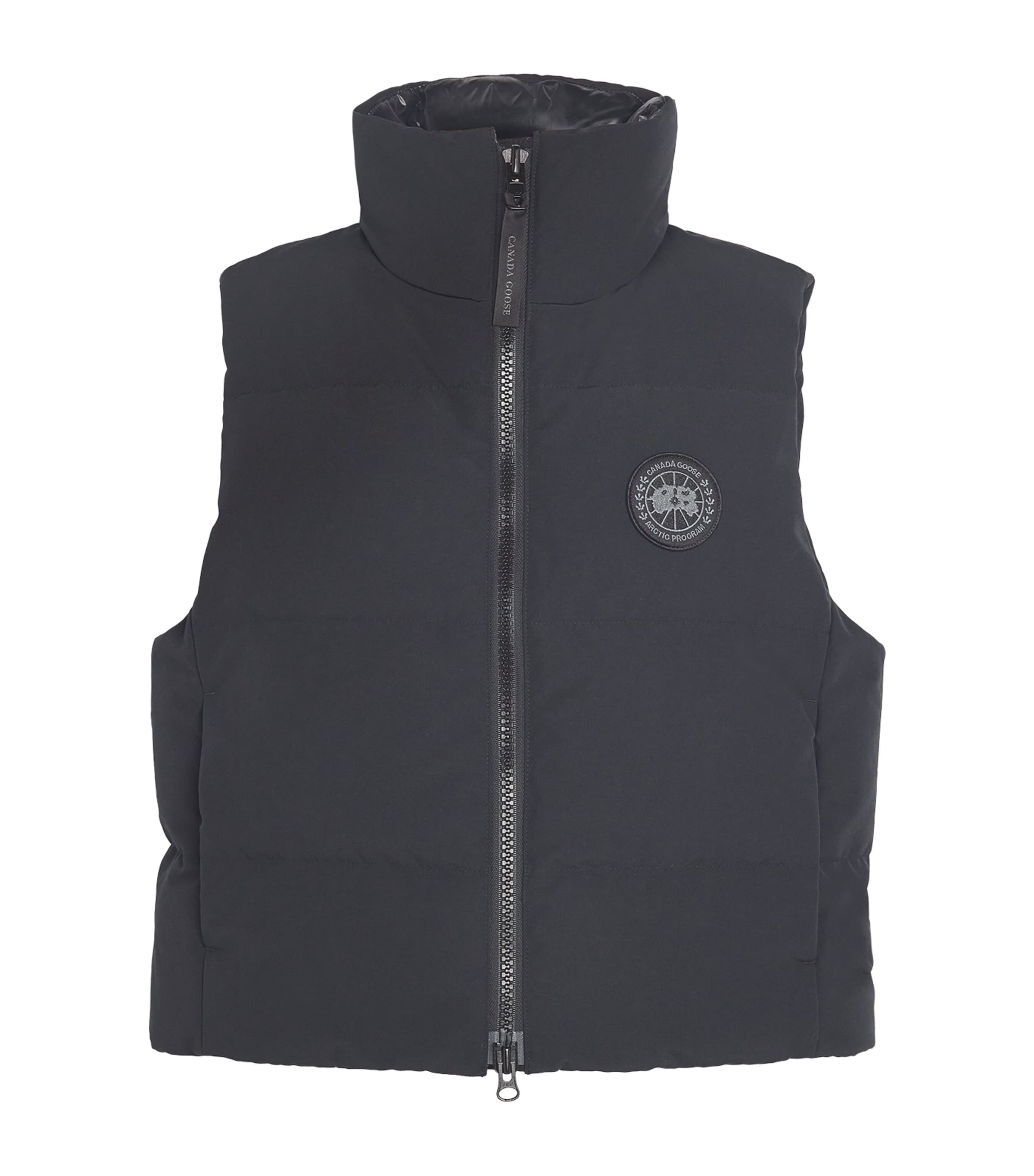 Canada Goose Down-filled Grandview Cropped Gilet In Black