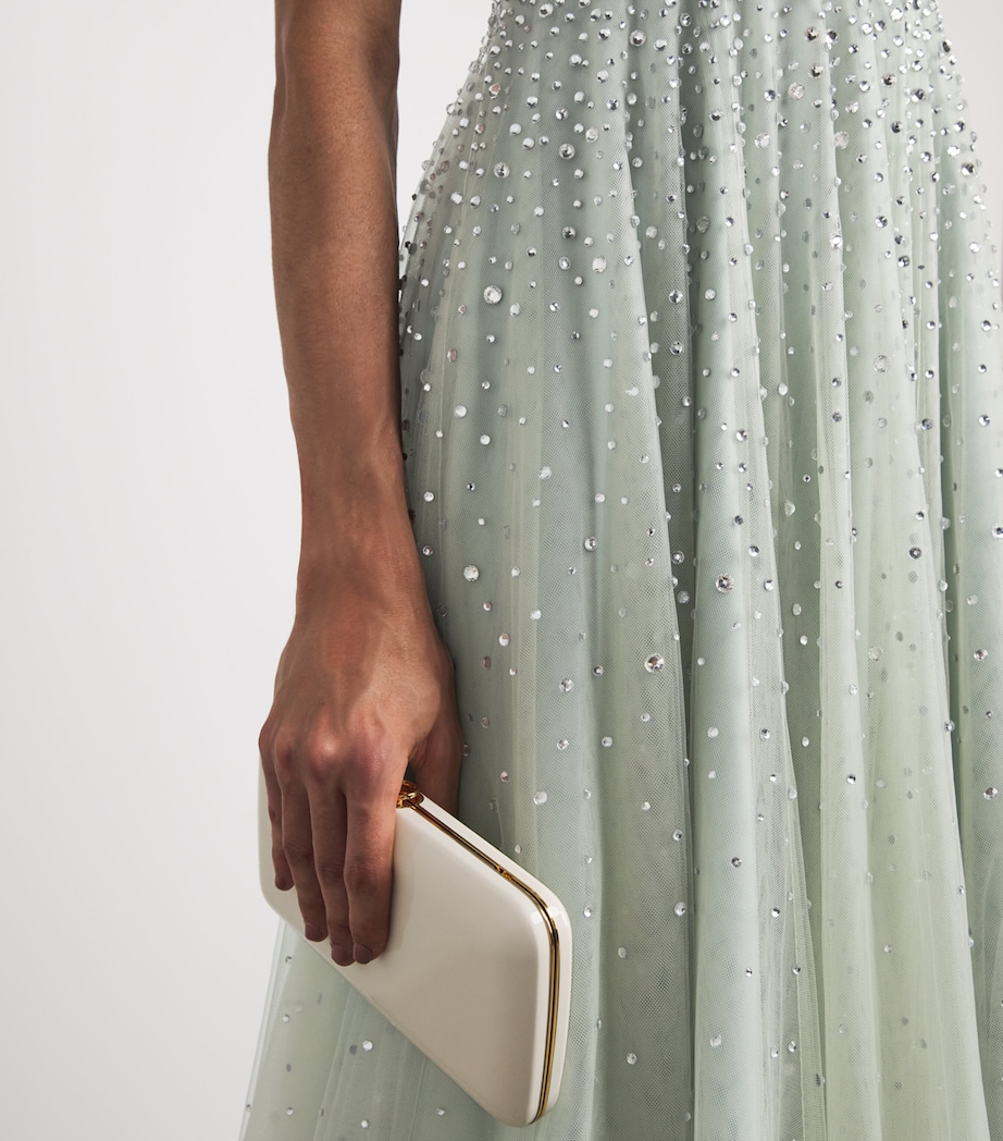 Jenny Packham Womens Tulle Embellished Shayla Gown Eau De Nil Image 5